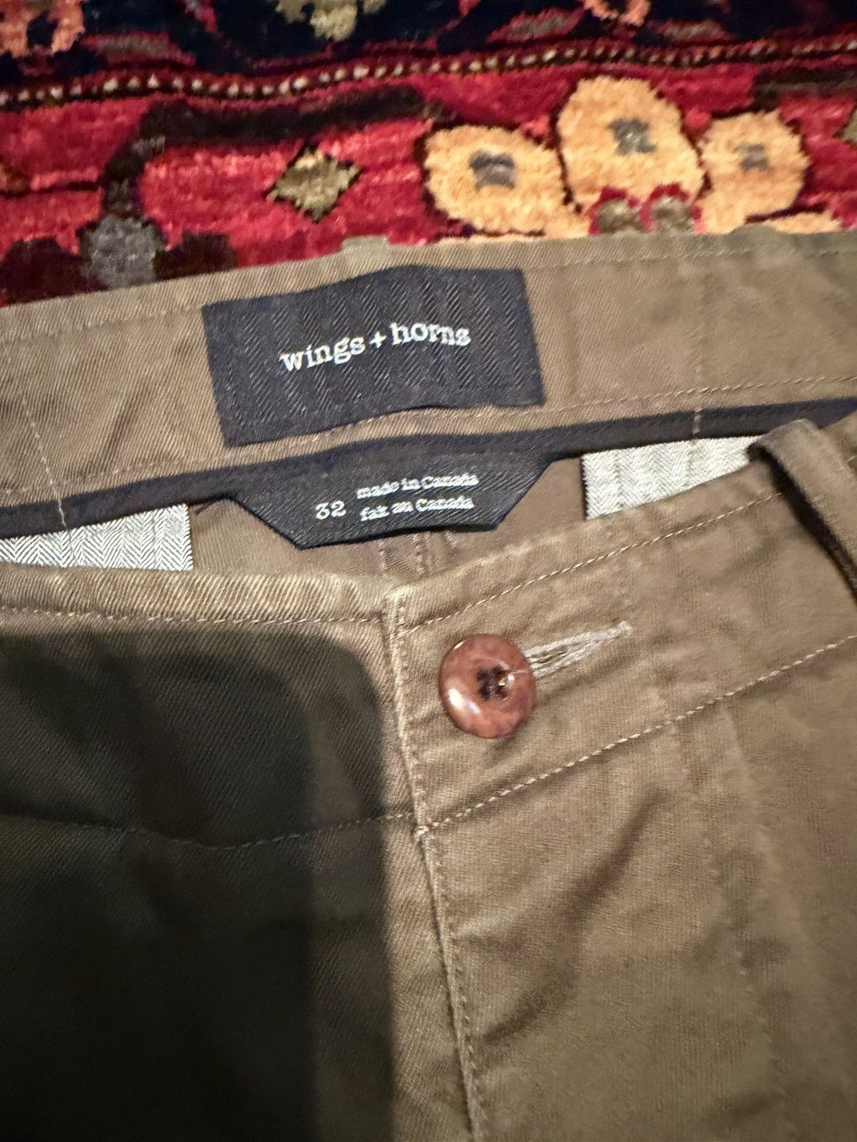 Wings + Horns Wings + Horns Olive Officer Chino (32) Size US 32 / EU 48 - 3 Thumbnail