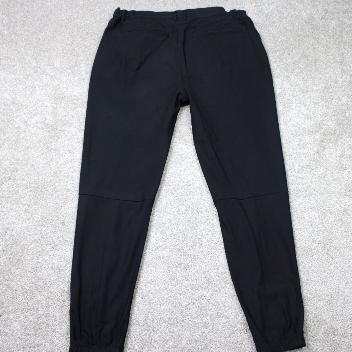 UES Clothing Cuts Clothing Pants Mens XL 36x28 Black Jogger Versaknit 100% Polyester Pants Slashed Pocket Tapered Front Zip Button Classic Casual Size US 36 / EU 52 - 6 Thumbnail