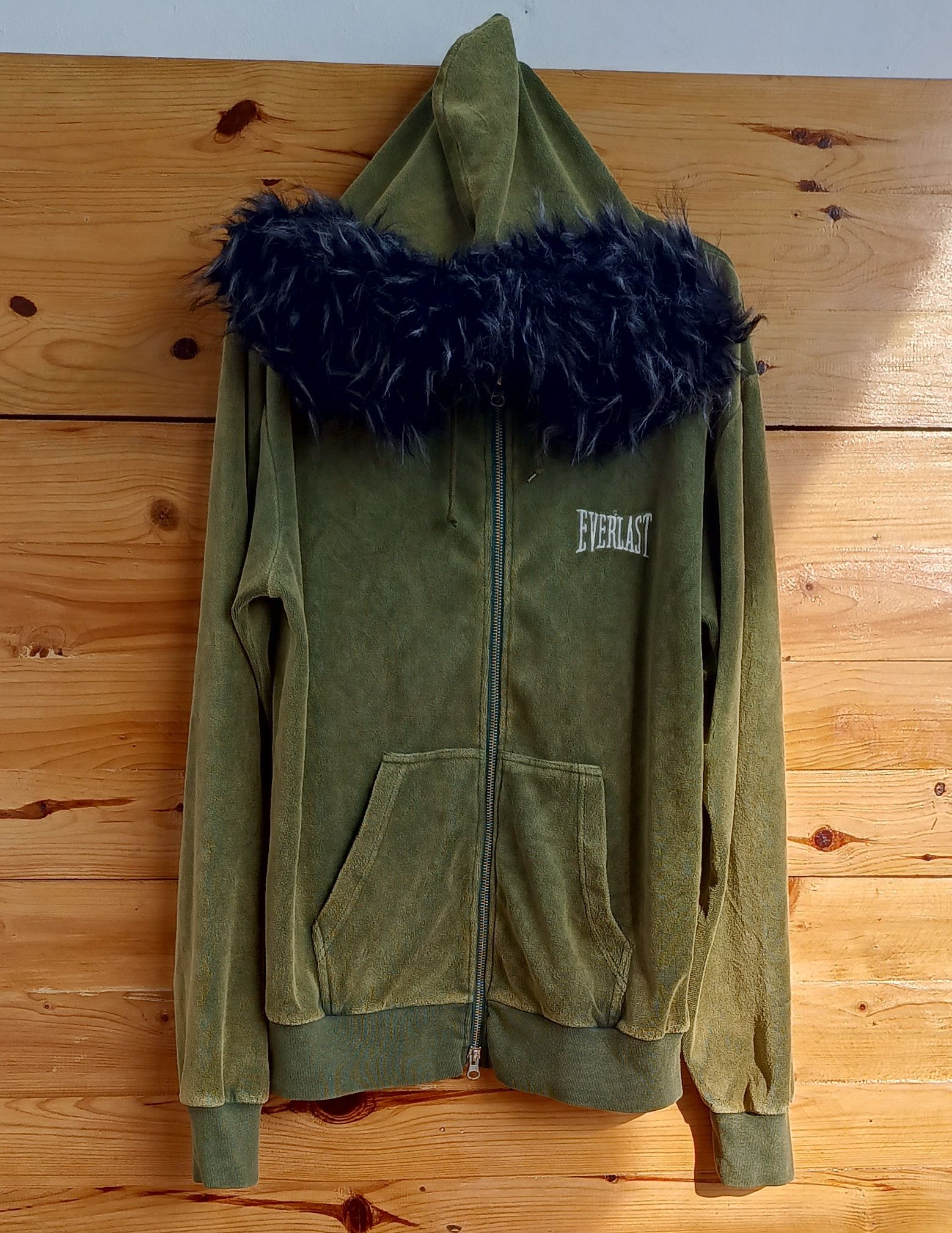 Hysteric Glamour 2000's Everlast Fur Faux Velour Hoodie Rust Green Size US L / EU 52-54 / 3 - 1 Thumbnail