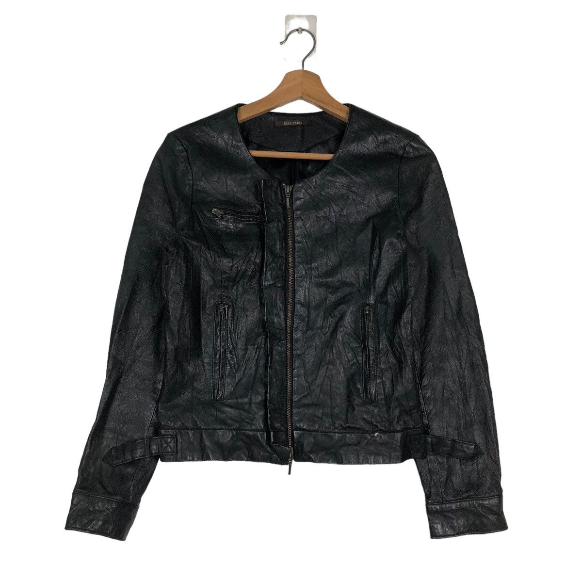 Japanese Brand 📌CROPPED BIKER LEATHER JACKET CIAO PANIC JAPAN Size M / US 6-8 / IT 42-44 - 1 Thumbnail
