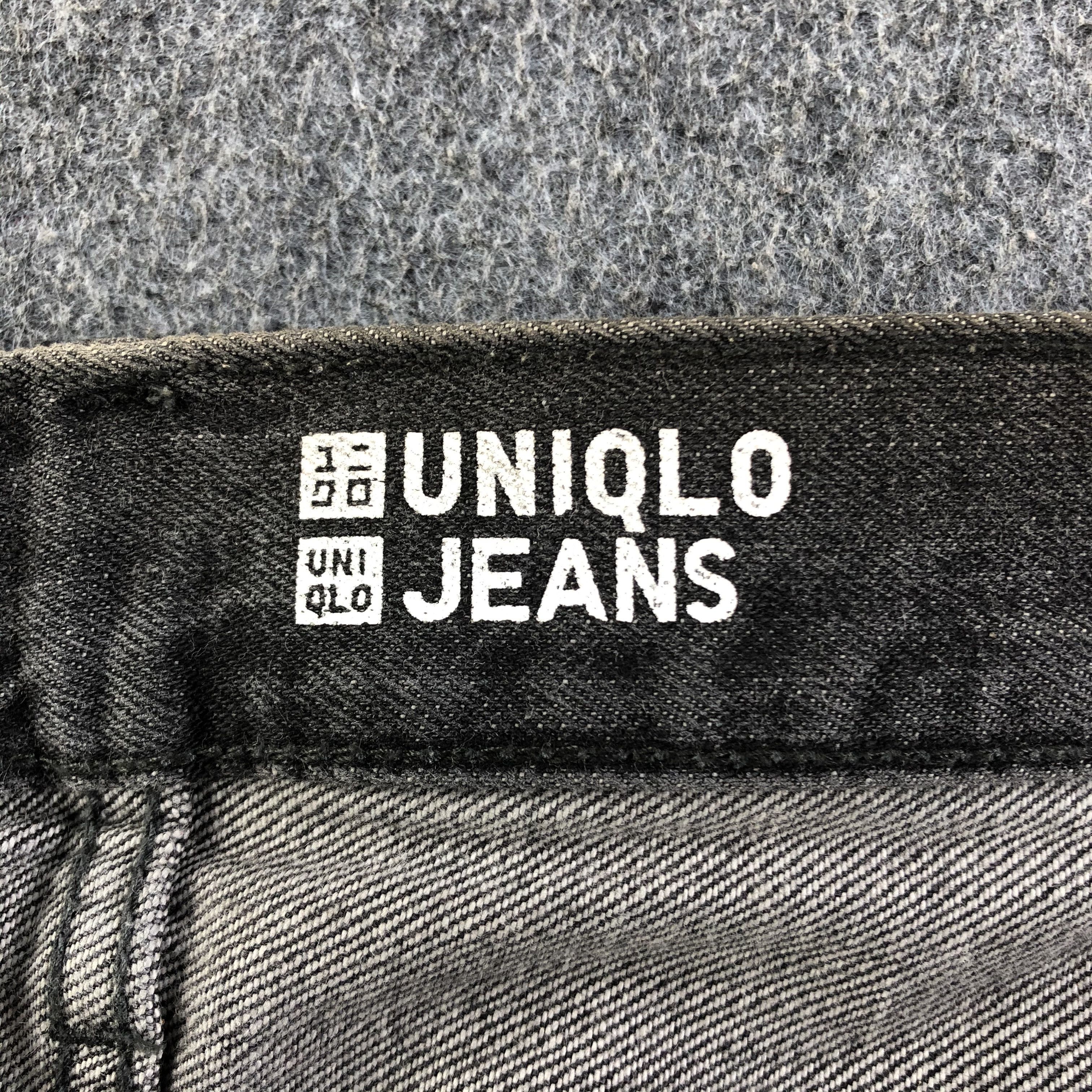 Japanese Brand Uniqlo Selvedge Jeans Faded Black Denim -J2796 Size US 35 - 8 Thumbnail