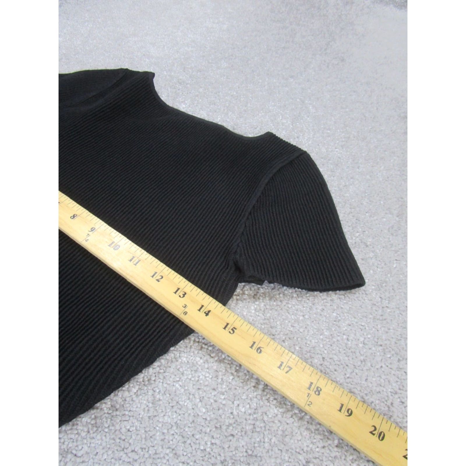 Vintage BABATON Shirt Womens M Black Ribbed Square Neck Short Sleeve Tee Size M / US 6-8 / IT 42-44 - 5 Thumbnail