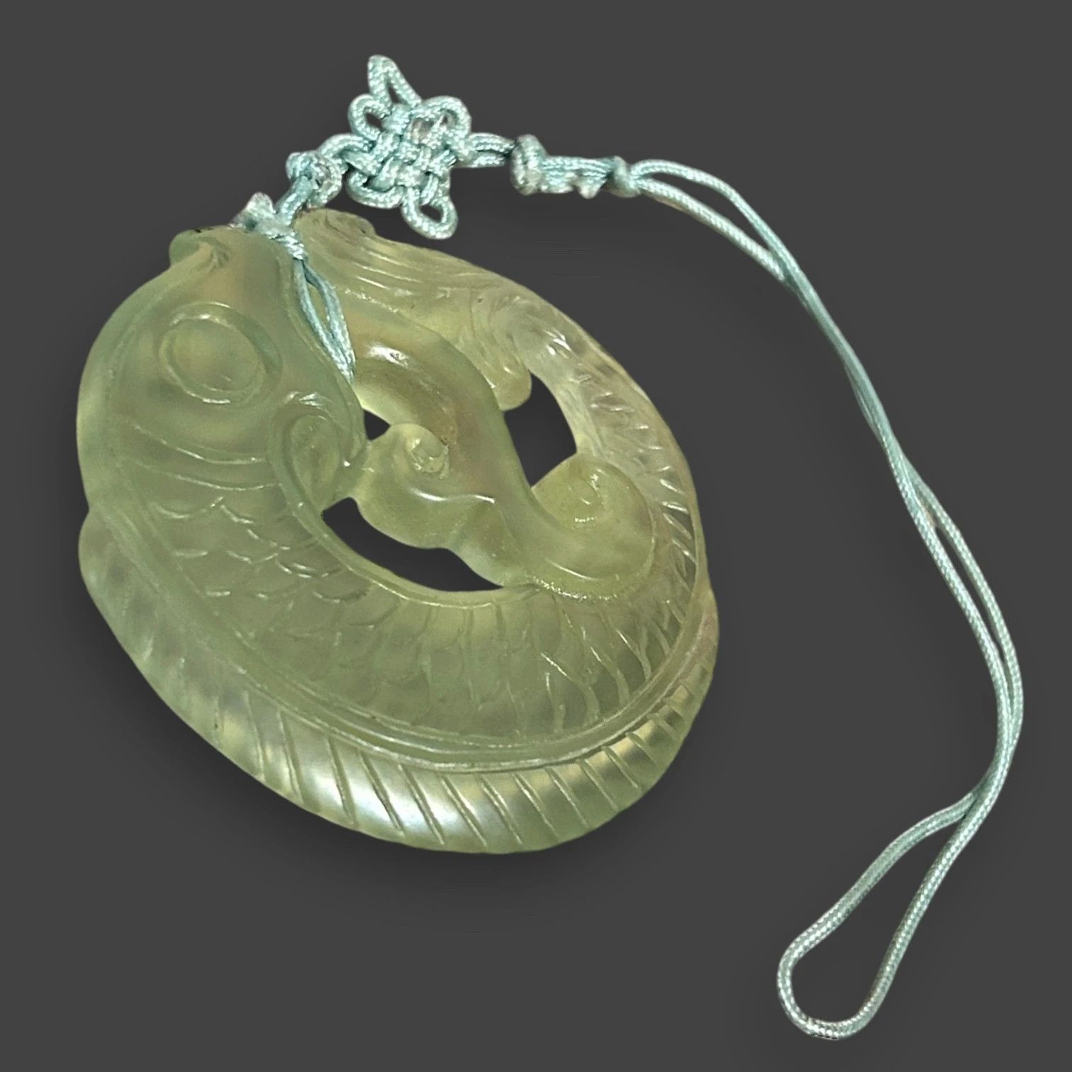 Vintage Vintage 1970s Jade Koi Fish Chinese Pendant Size ONE SIZE - 1 Thumbnail