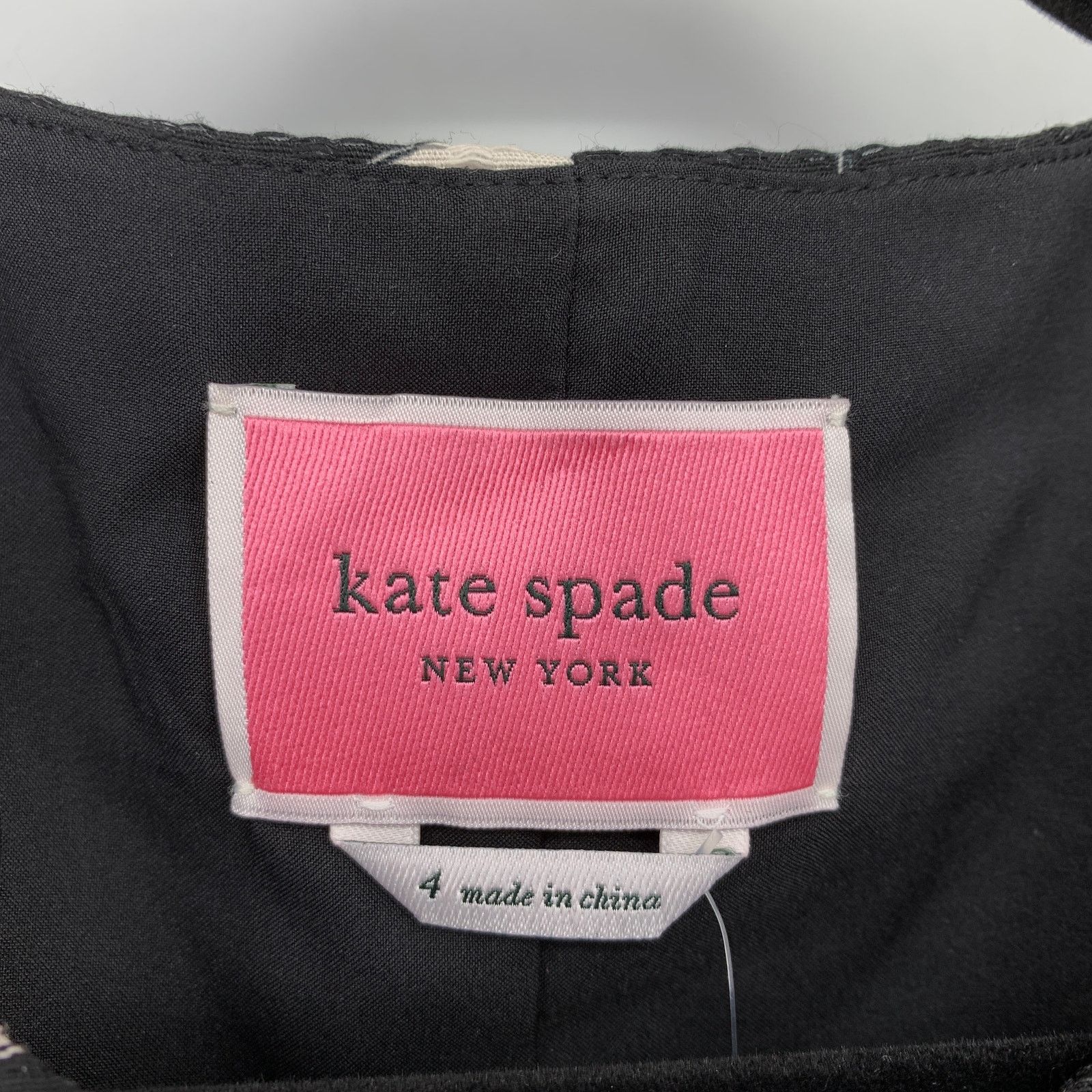 Kate Spade Kate Spade Falling Flower Pique Dress Size 4 Black White NEW Size S / US 4 / IT 40 - 5 Thumbnail