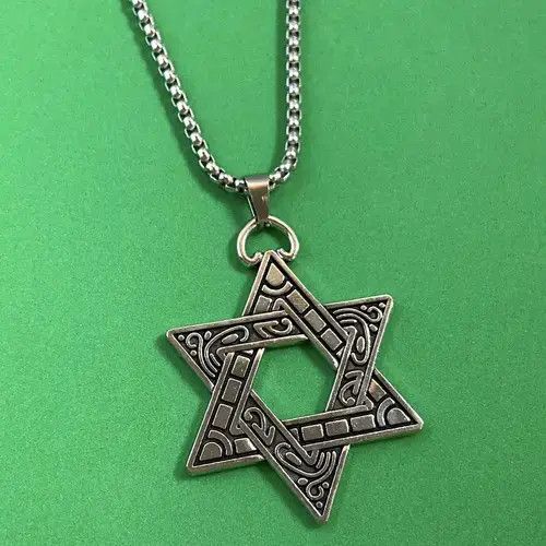 Jewelry Titanium Steel Six Point Star Pendant Necklace for Men Women Size ONE SIZE - 2 Thumbnail