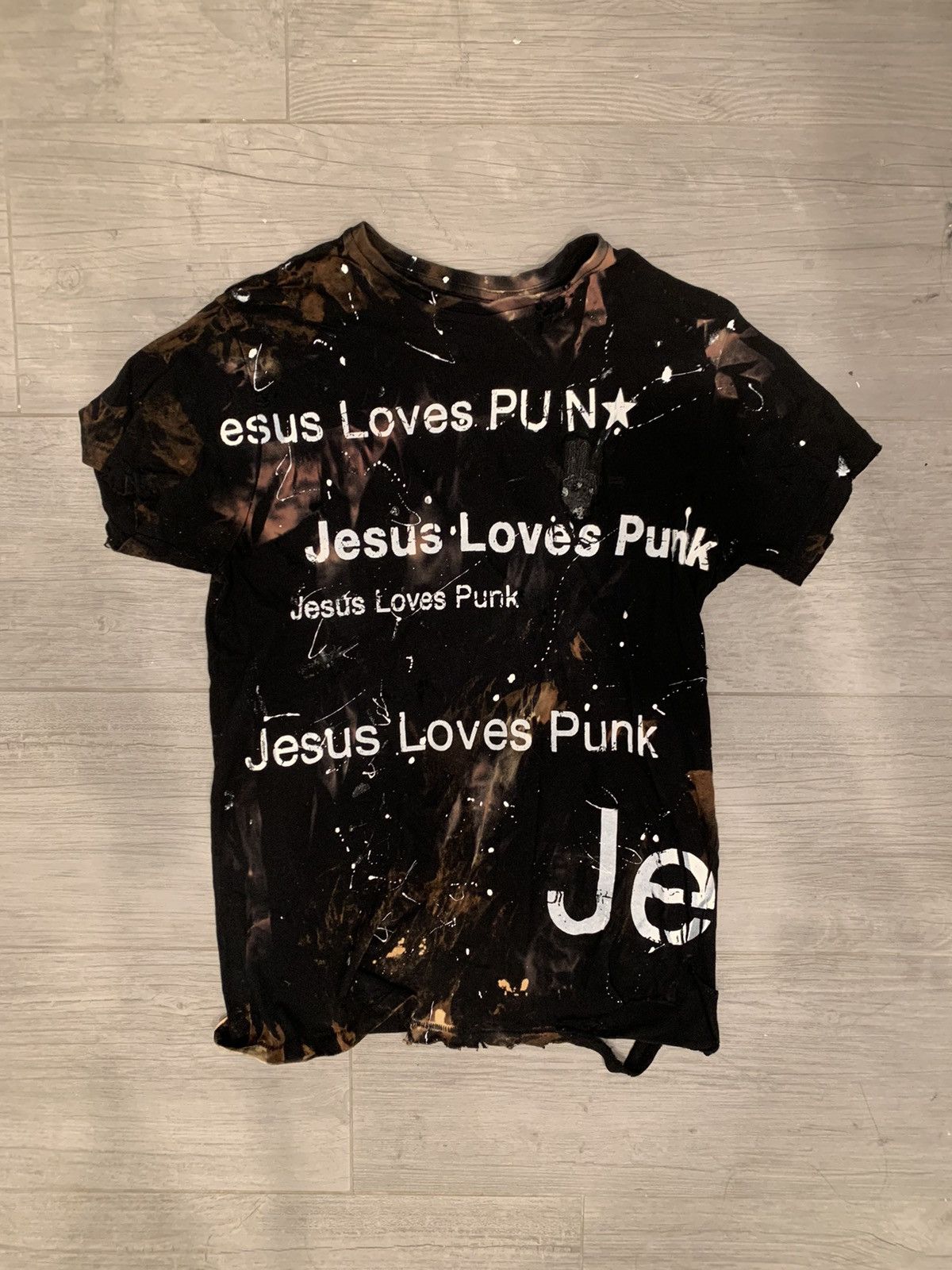 Handmade Das Yori Jesus Loves Punk one of one Distressed Tee Size US M / EU 48-50 / 2 - 1 Preview