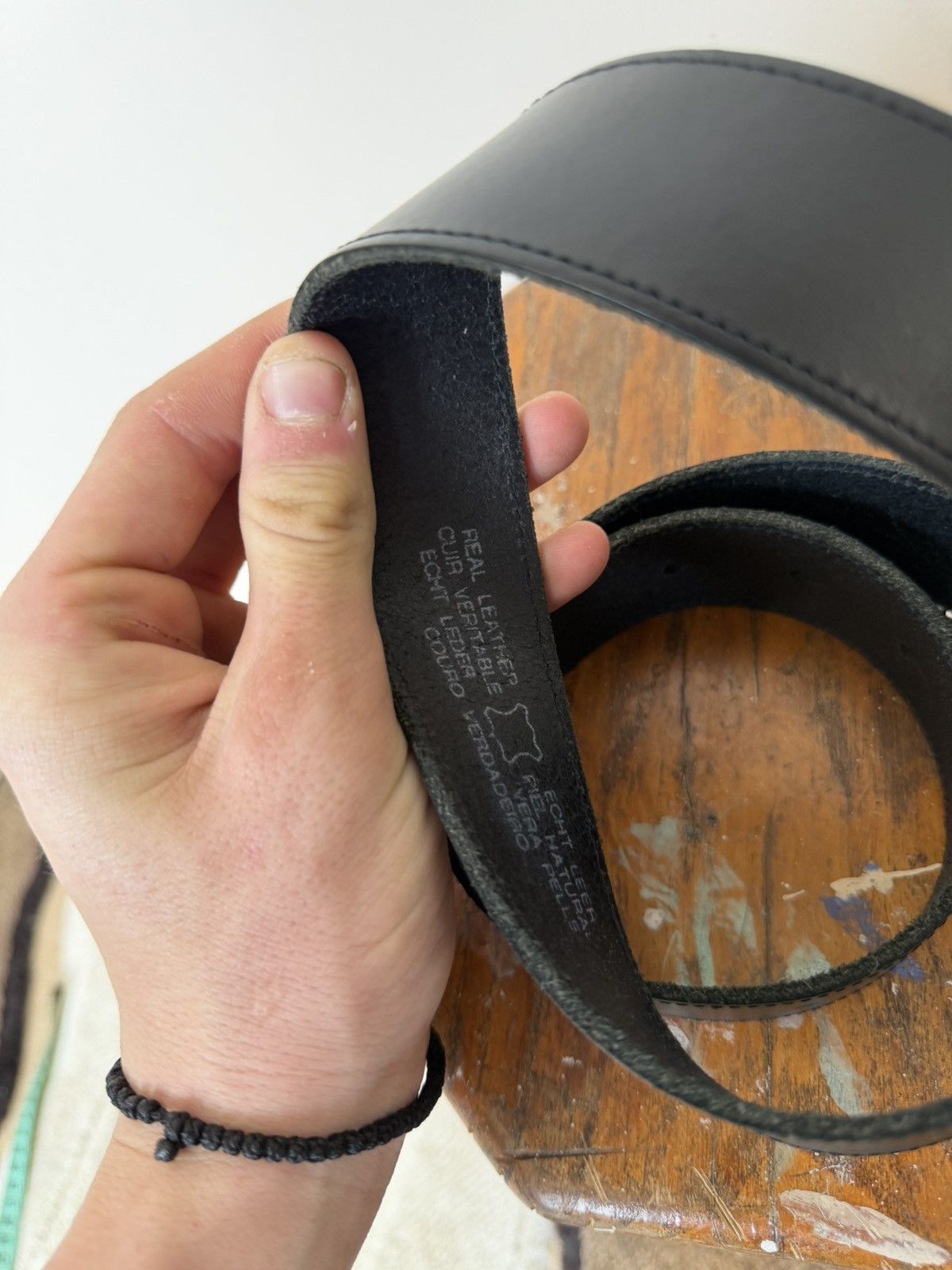 Japanese Brand Vintage Rap Style Japanese Leather belt Size ONE SIZE - 7 Thumbnail