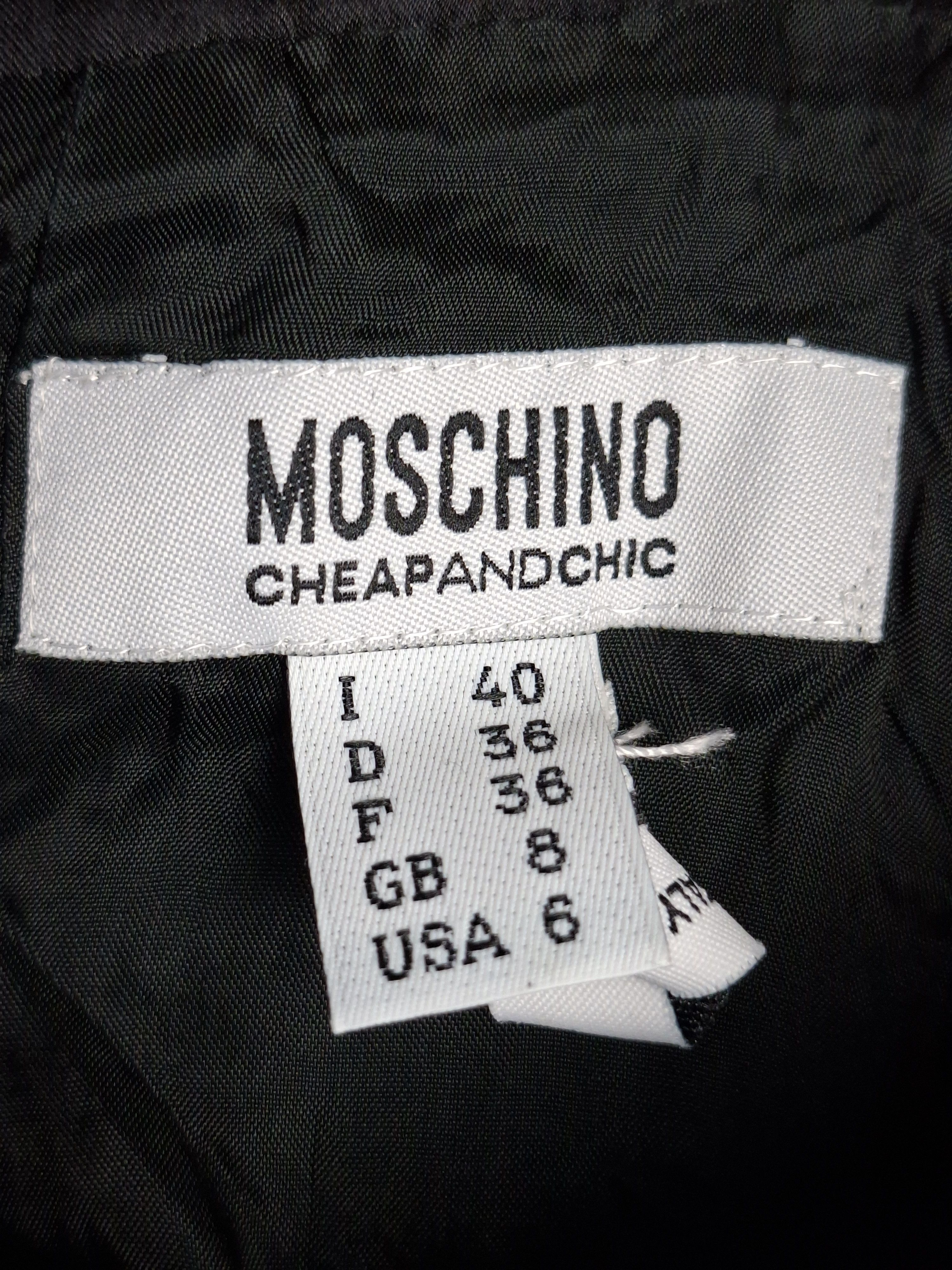 Vtg Moschino Cheap and Chic Black Silk Wool Dress