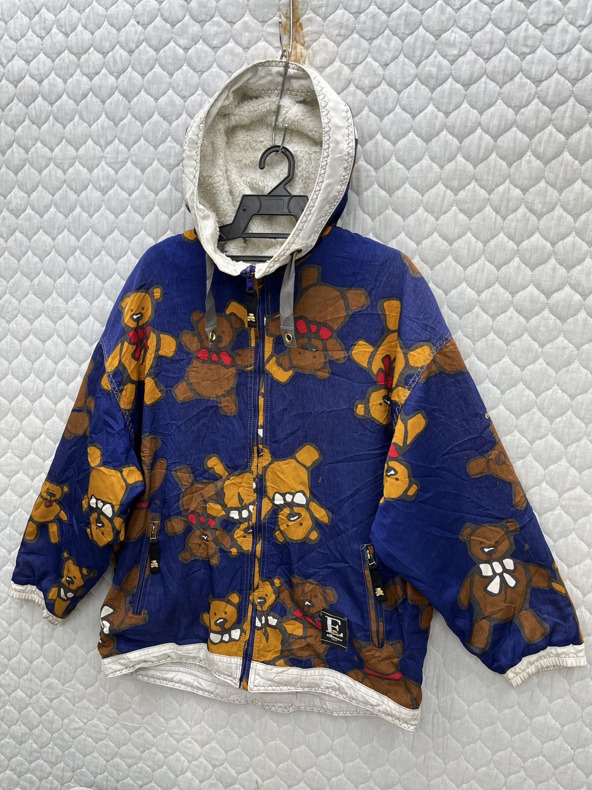 Ellesse × Vintage 🔥🔥🔥STEALS ELLESE BEAR OVER PRINT REVERSIBLE HOODIE JACKET Size L / US 10 / IT 46 - 3 Thumbnail