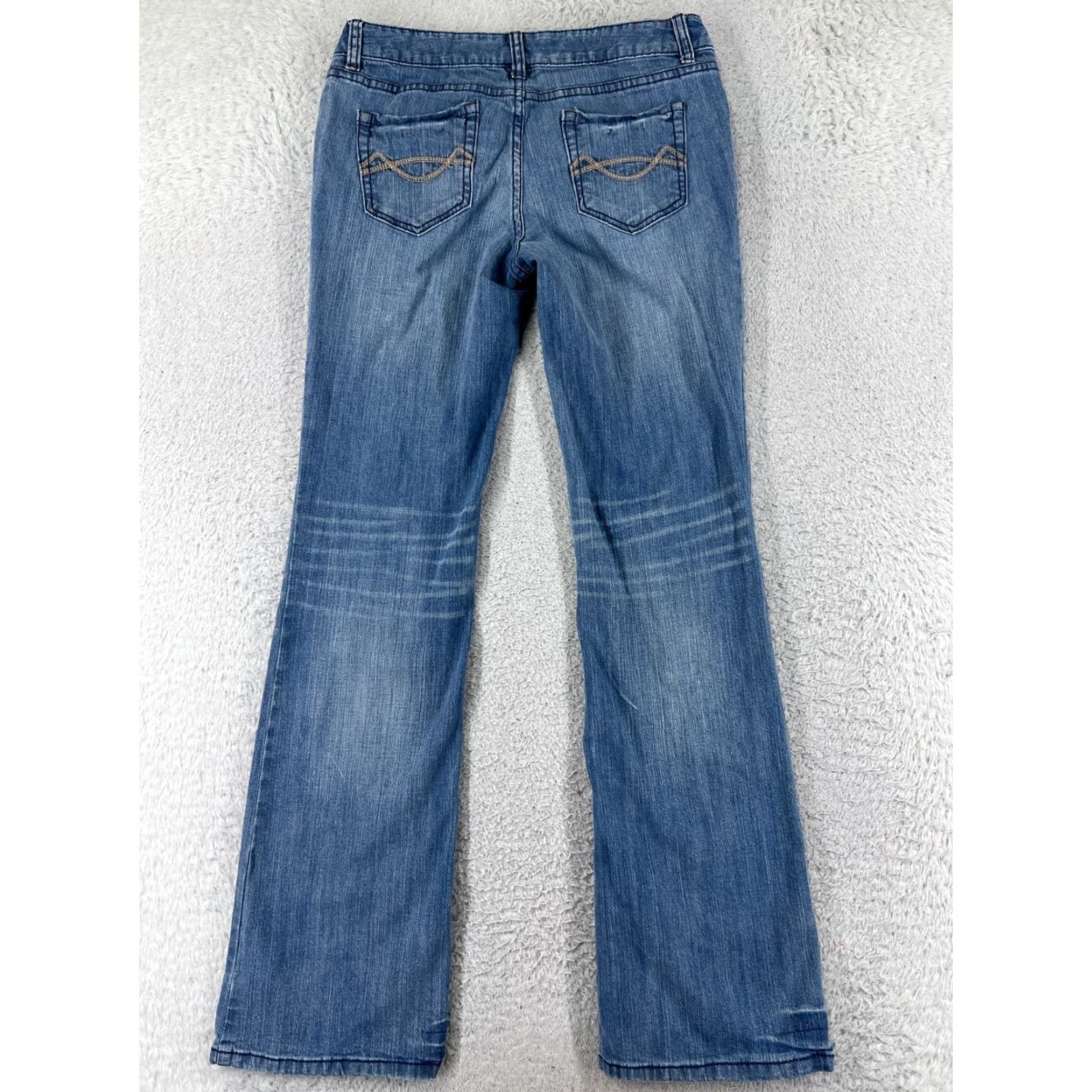Mossimo Mossimo Jeans Womens 7 Blue Denim Boot Cut Cotton Blend Low Rise Size 28" / US 6 / IT 42 - 2 Thumbnail