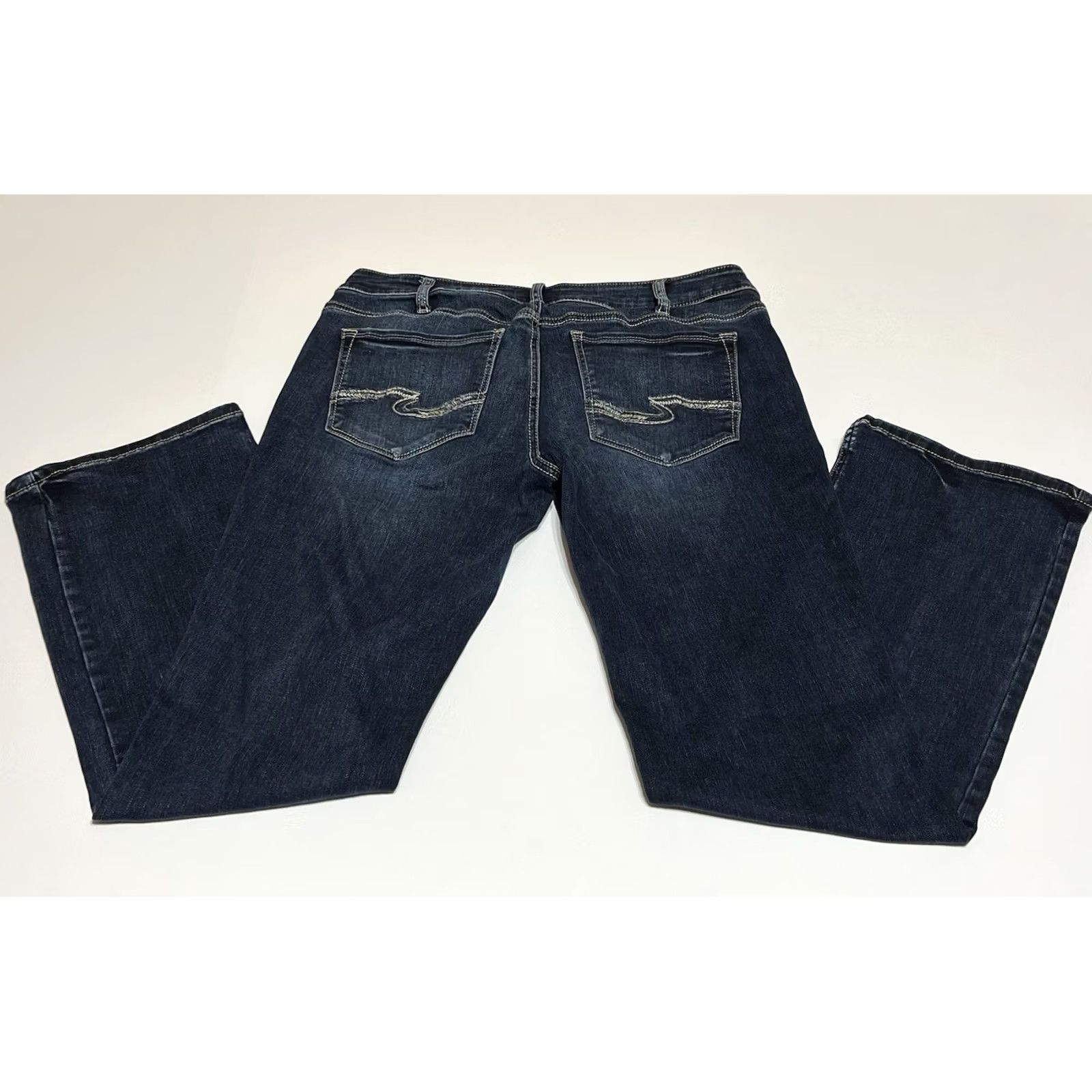 Silver Jeans Co. VINTAGE Silver Jeans Co Britt Slim Boot Jeans Womens 33x31 33x30 Blue Stretch Denim Embroidered Pockets Bootcut Size 24" / US 00 / IT 34 - 2 Thumbnail