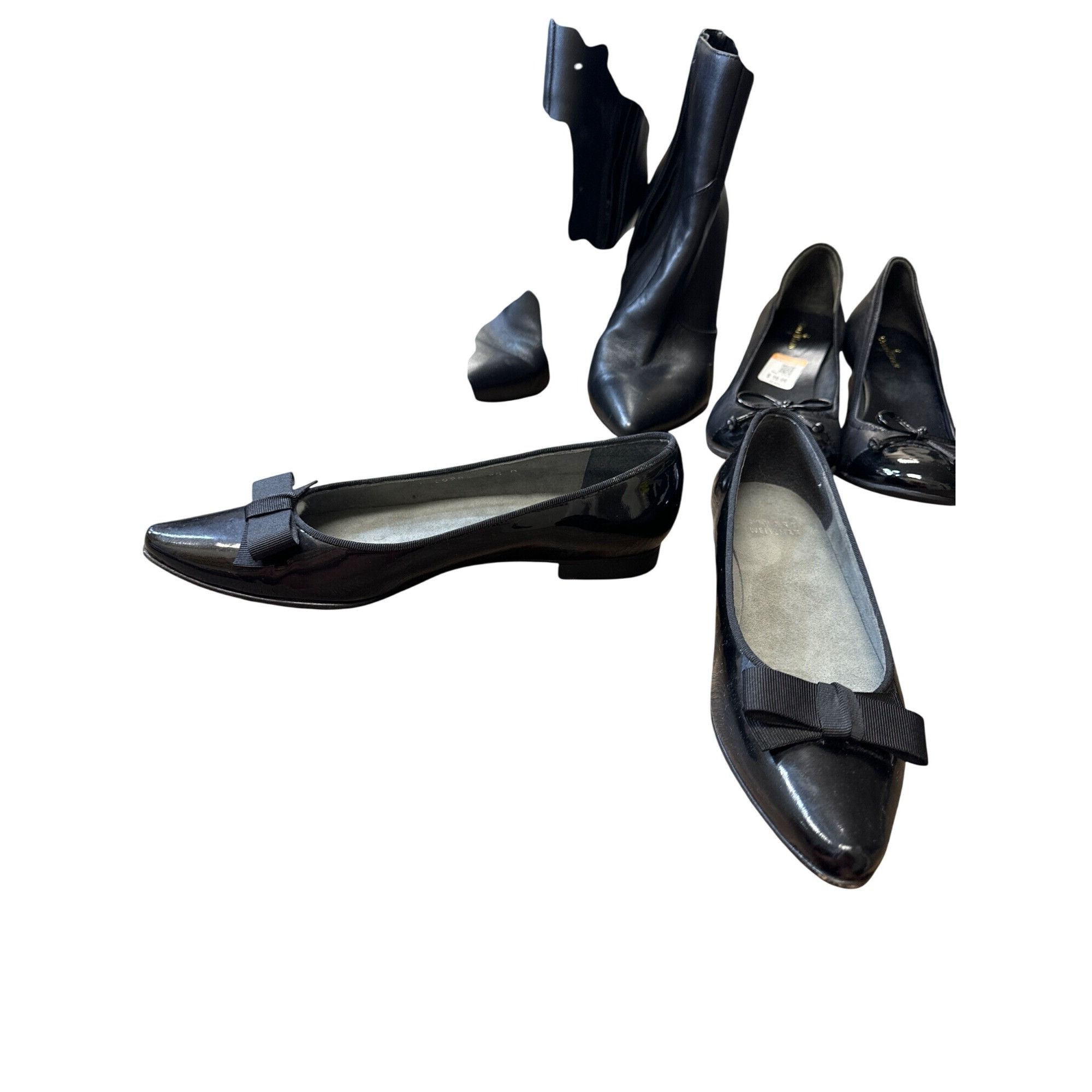 Stuart Weitzman Stuart Weitzman Womens Black Patent Leather Ballet Flats Wit Size US 6.5 / IT 36.5 - 2 Thumbnail