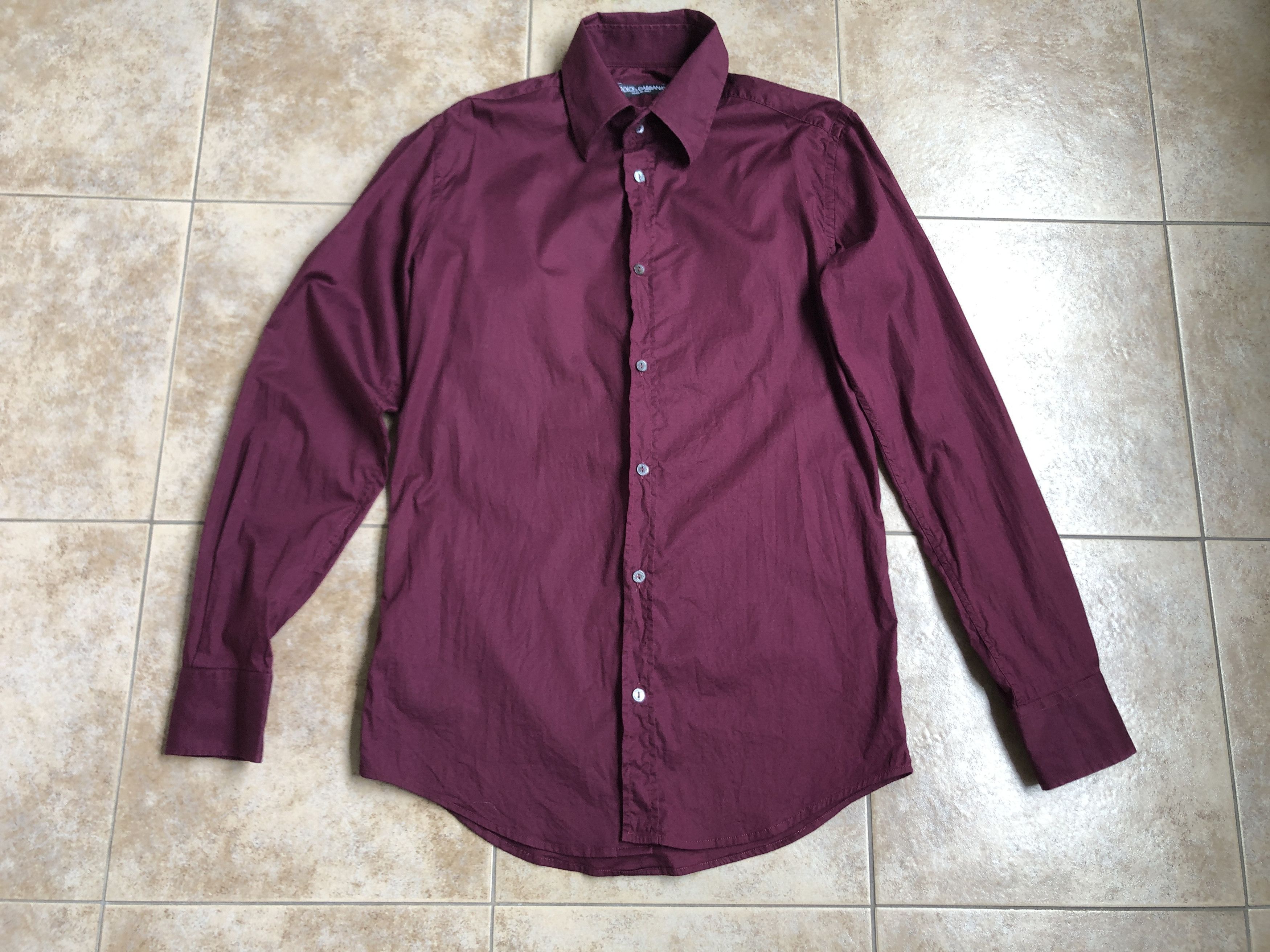 Dolce & Gabbana Dolce & Gabbana burgundy Long Sleeve Shirt Size US M / EU 48-50 / 2 - 2 Thumbnail