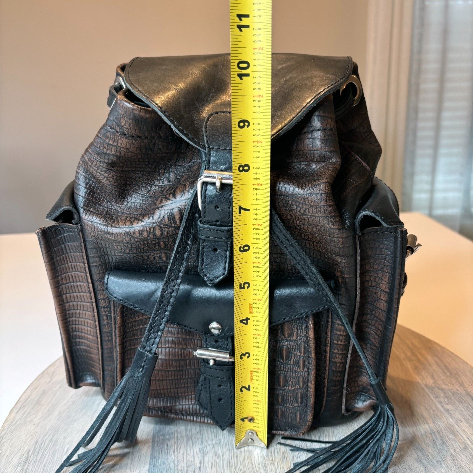 Freebird by Steven leather backpack Freebird Steven Leather Backpack Boho Fringe Buckle Brown  main image 2