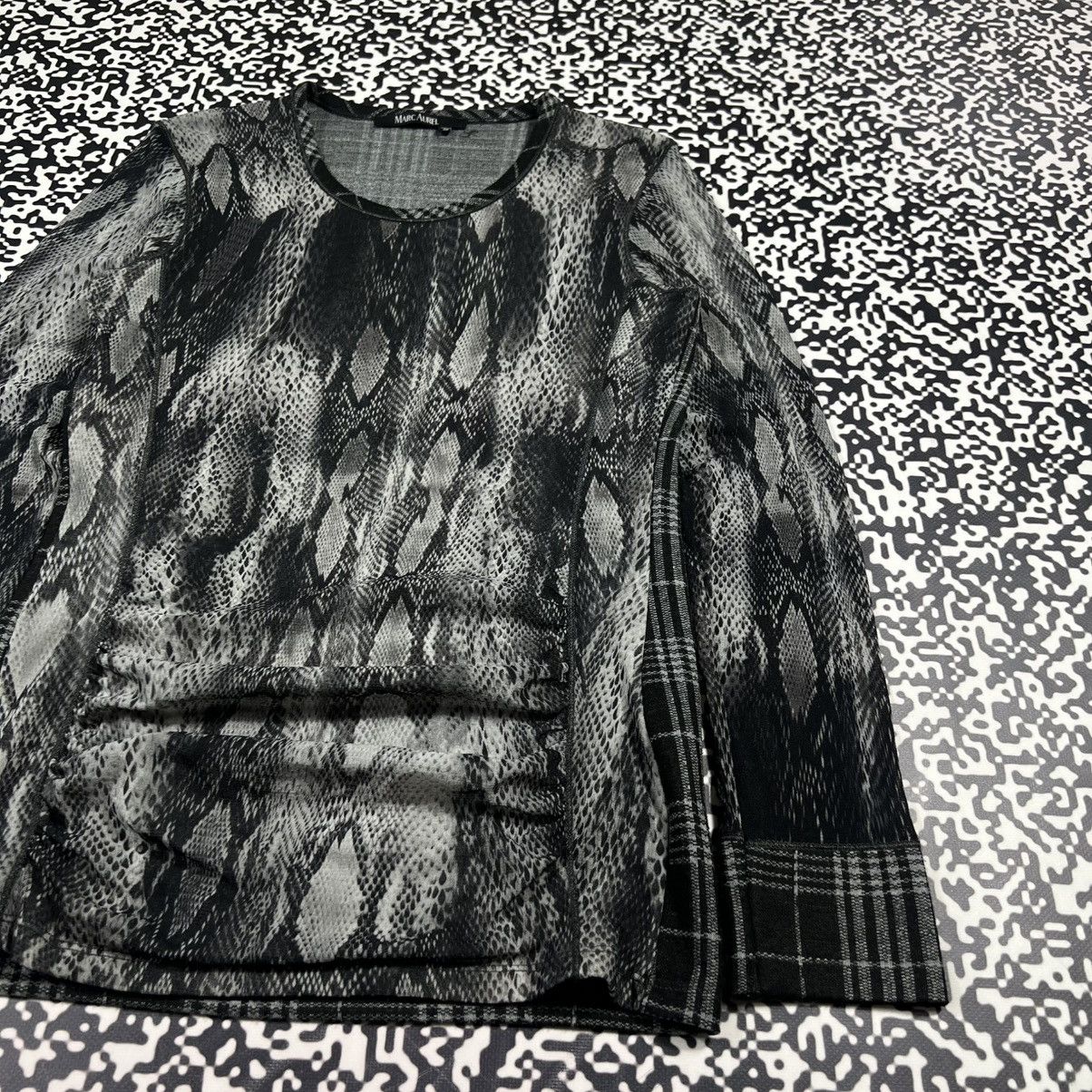 Japanese Brand Vintage Y2K Marc Aurel Snake Retro Mesh Longsleeve Size XL / US 12-14 / IT 48-50 - 11 Thumbnail