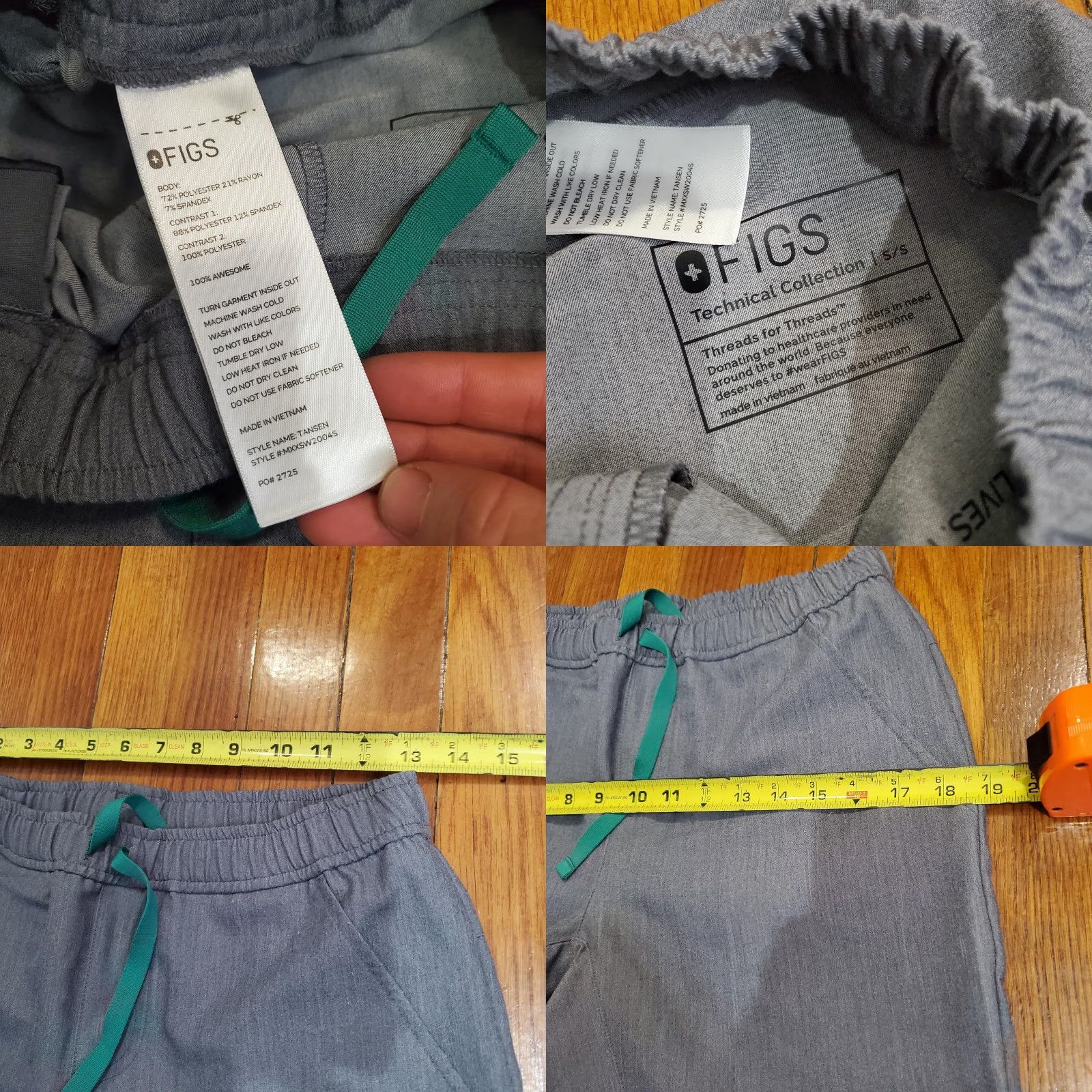 Vintage FIGS Technical Collection Tamsen Jogger Pants Mens Small Gray Size US 29 - 8 Thumbnail