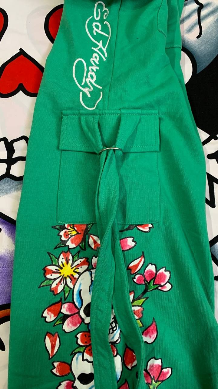Ed Hardy × Missguided Ed Hardy Missguided women pants with bondage in green y2k Size 28" / US 6 / IT 42 - 3 Thumbnail
