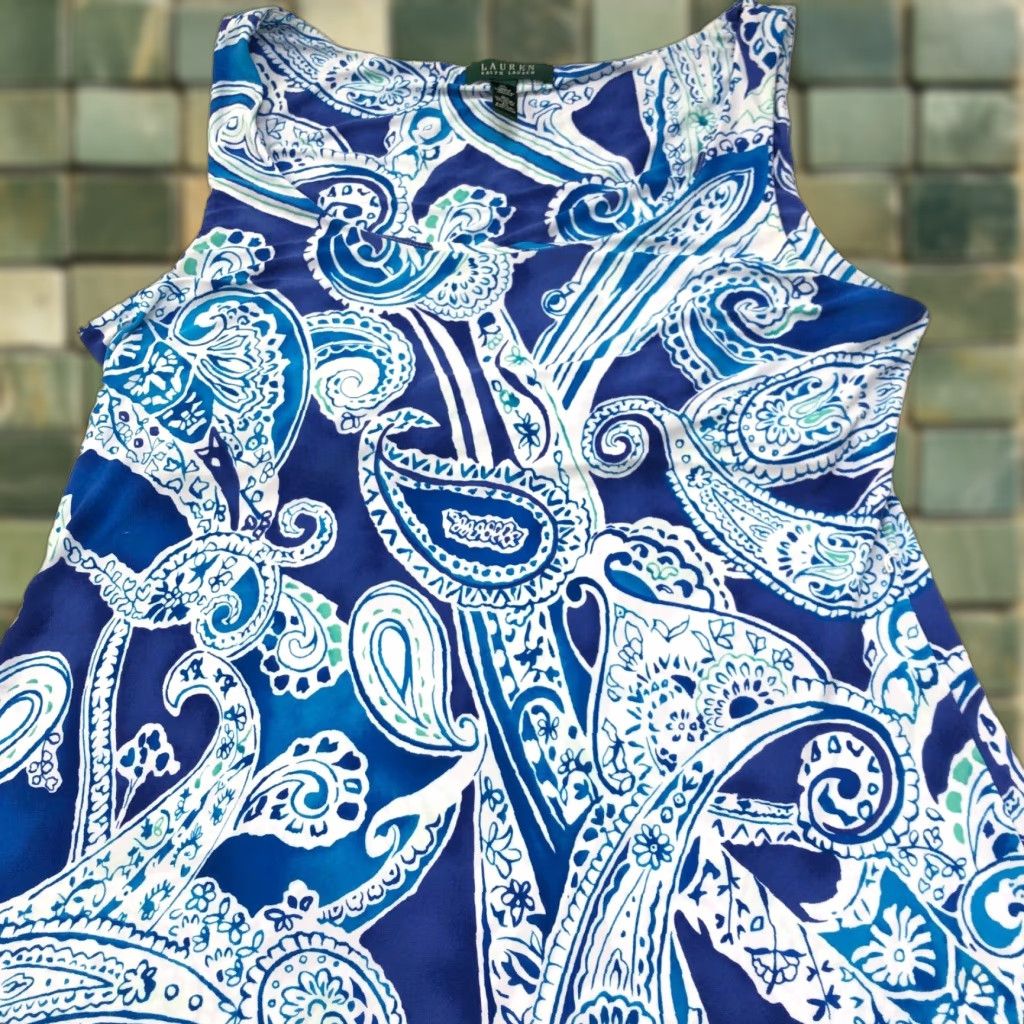 Ralph Lauren Ralph Lauren Maxi Dress XL Paisley All Over Print Women Full Length Sleeveless Pullover Round Neck Casual Dress Size XL / US 12-14 / IT 48-50 - 1 Thumbnail