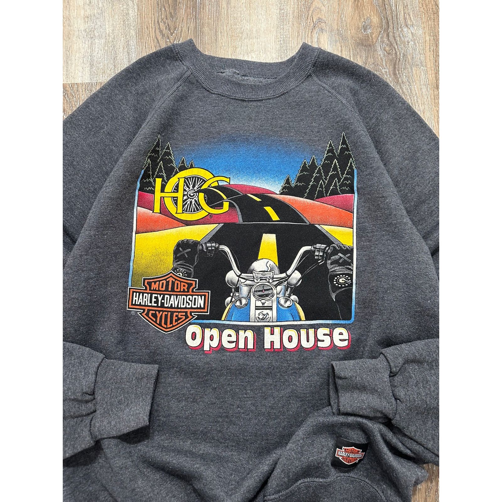 Harley Davidson × Vintage Vintage Harley Davidson Sweatshirt XL Chopper Grunge Biker Size US XL / EU 56 / 4 - 3 Thumbnail