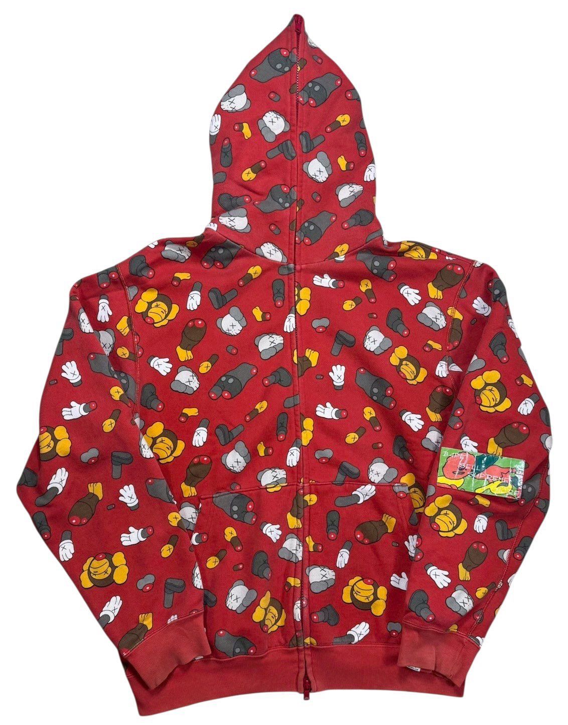 Bape BAPE Kaws Full Zip Hoodie Red Size US M / EU 48-50 / 2 - 1 Thumbnail