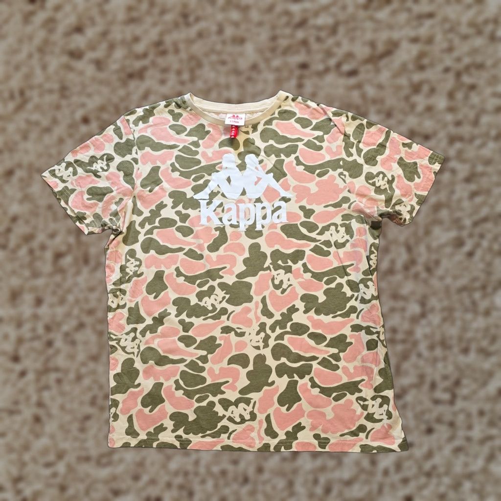 Kappa Kappa Top Womens XL Pink Green Camo Short Sleeve Crew Neck Casual Basic Shirt Size XL / US 12-14 / IT 48-50 - 1 Thumbnail
