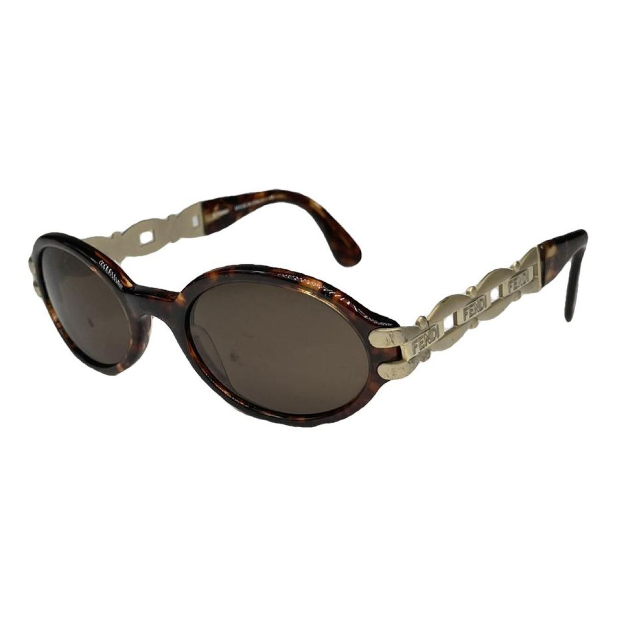 Fendi Brown Metal Sunglasses Size ONE SIZE - 1 Thumbnail