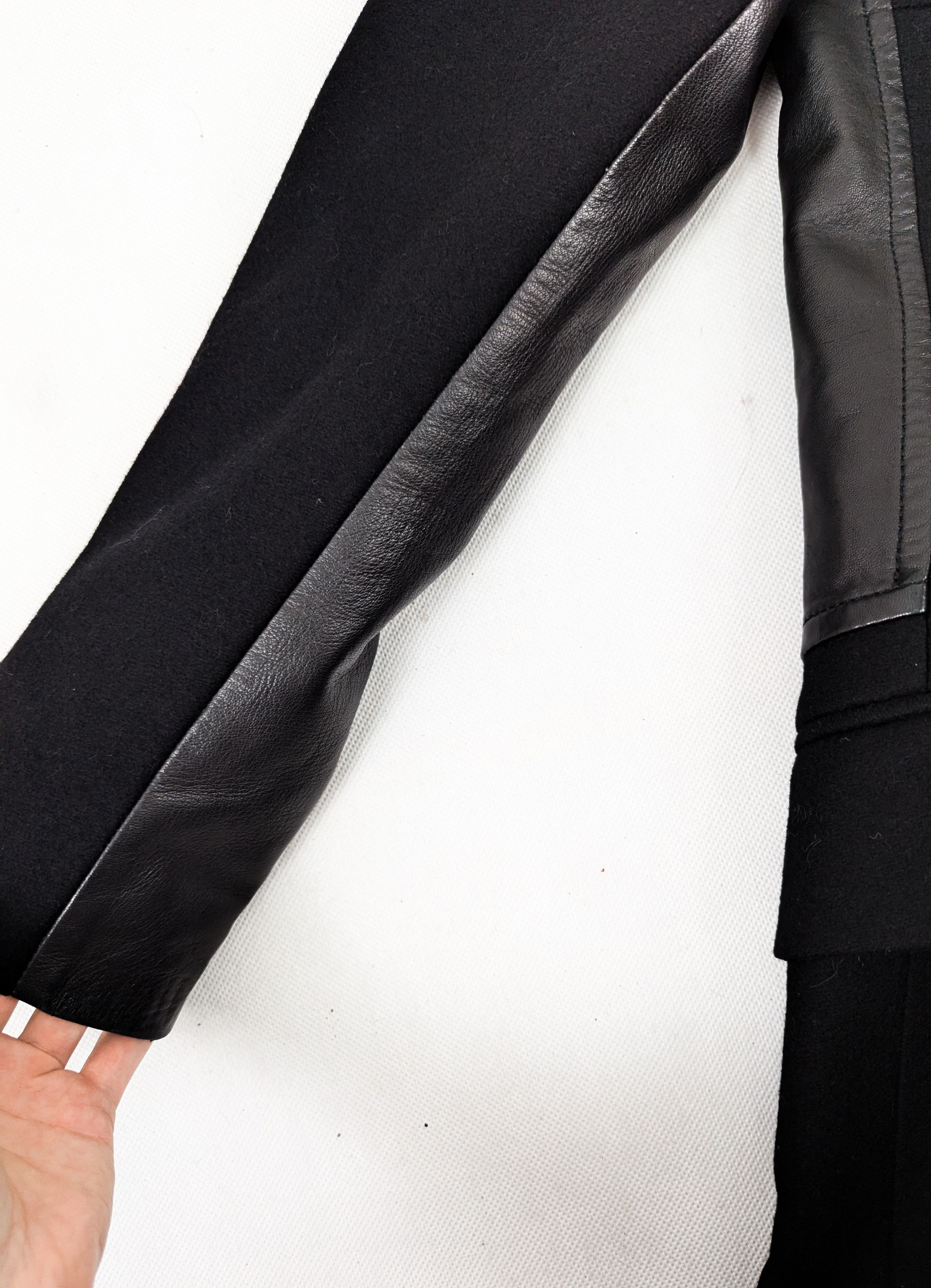 Dries Van Noten Dries Van Noten black wool leather coat M Size M / US 6-8 / IT 42-44 - 5 Thumbnail
