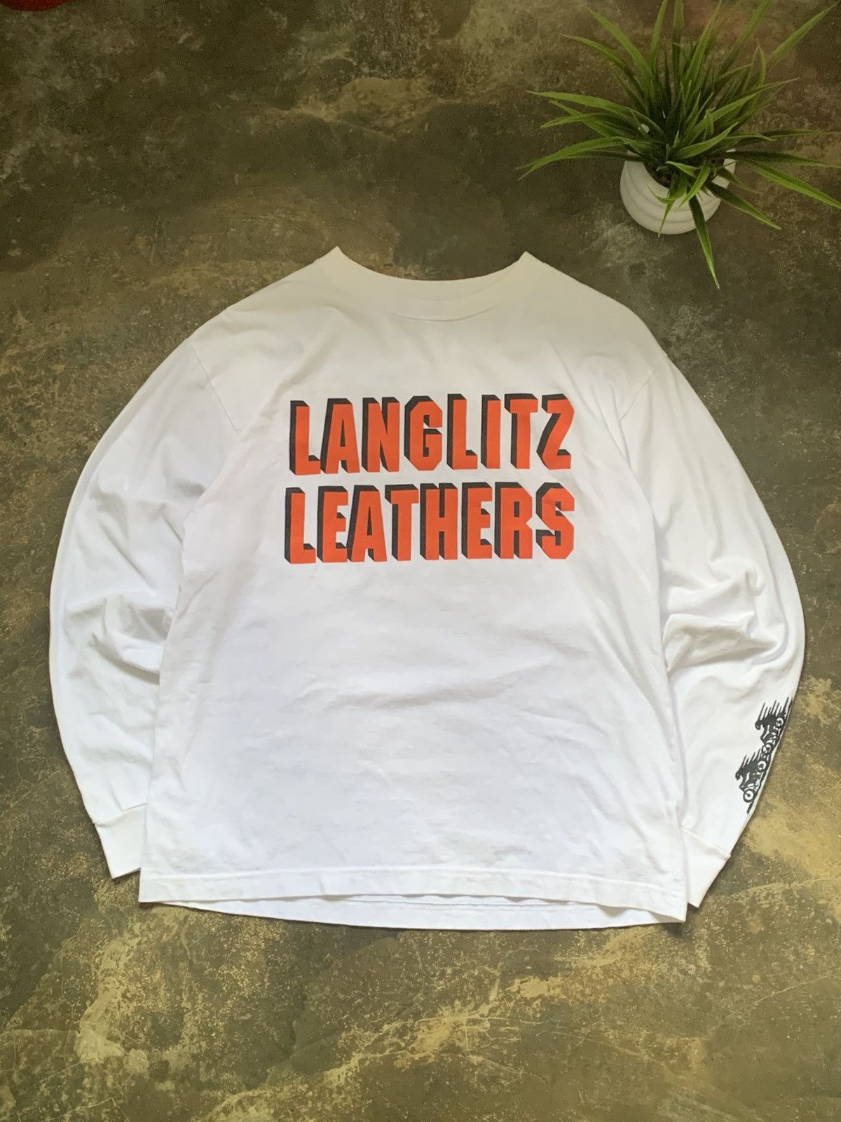 Vintage LANGLITZ LEATHER LONGSLEEVE TSHIRT Size US M / EU 48-50 / 2 - 1 Thumbnail