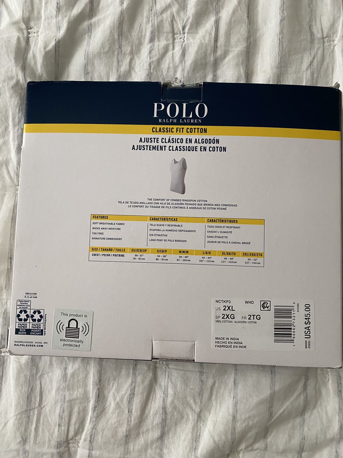 Ralph Lauren Polo Ralph Lauren 3 Pack Classic Fit Cotton Tanks Brand New Size US XXL / EU 58 / 5 - 4 Thumbnail