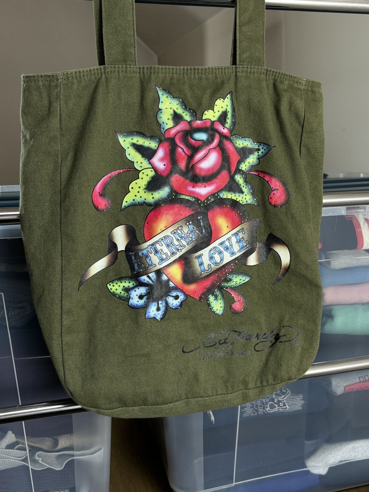 Ed Hardy Ed Hardy Vintage Shopper Tote Bag Y2K Tattoo Size ONE SIZE - 2 Thumbnail
