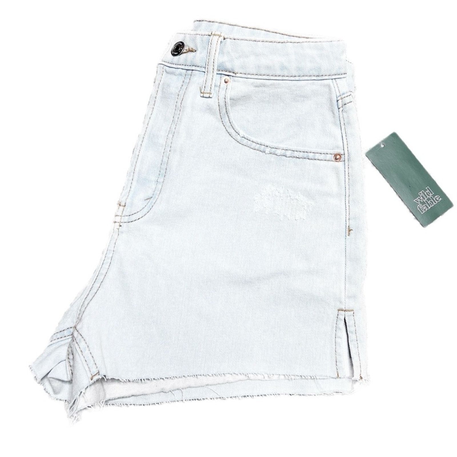 Target Basics New with Tags Wild Fable Women’s Super High Rise Jean Shorts Size 28" / US 6 / IT 42 - 3 Thumbnail