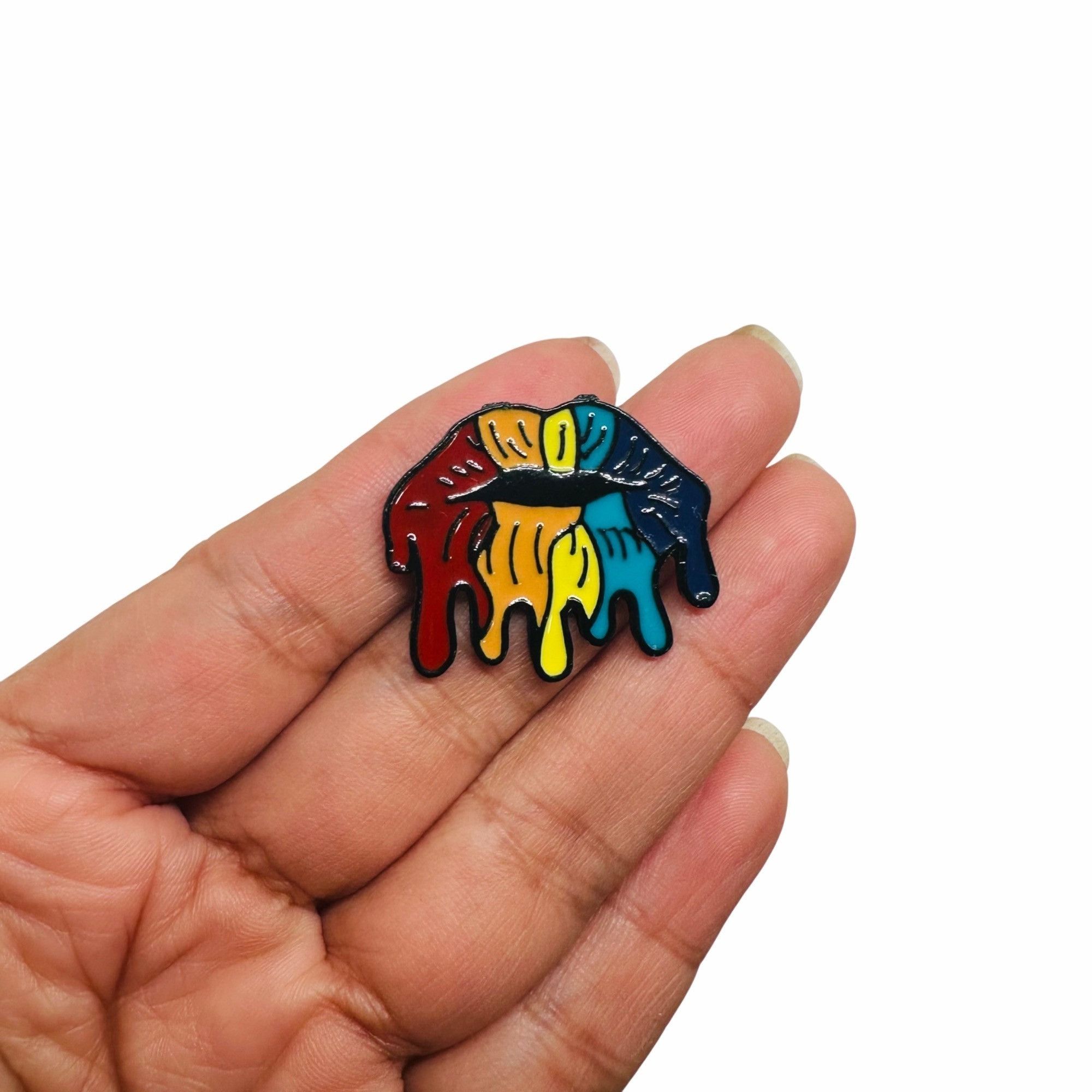Other ✨Cartoon Rainbow Lip Melting Enamel Pin Colorful Badge Brooc Size ONE SIZE - 2 Thumbnail