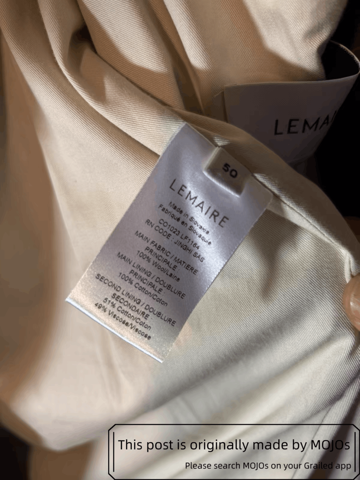 Lemaire Sz 50 Lemaire OS Wool Coat mojos572626 Size US M / EU 48-50 / 2 - 8 Thumbnail