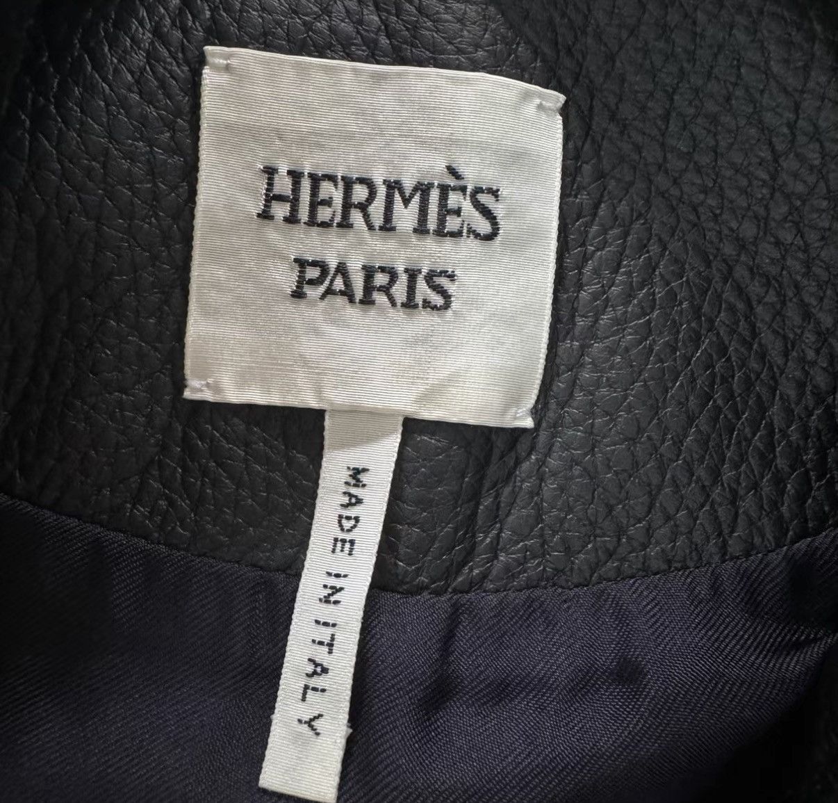 Hermes Black Leather Zip-Front Jacket Size US XS / EU 42 / 0 - 3 Thumbnail