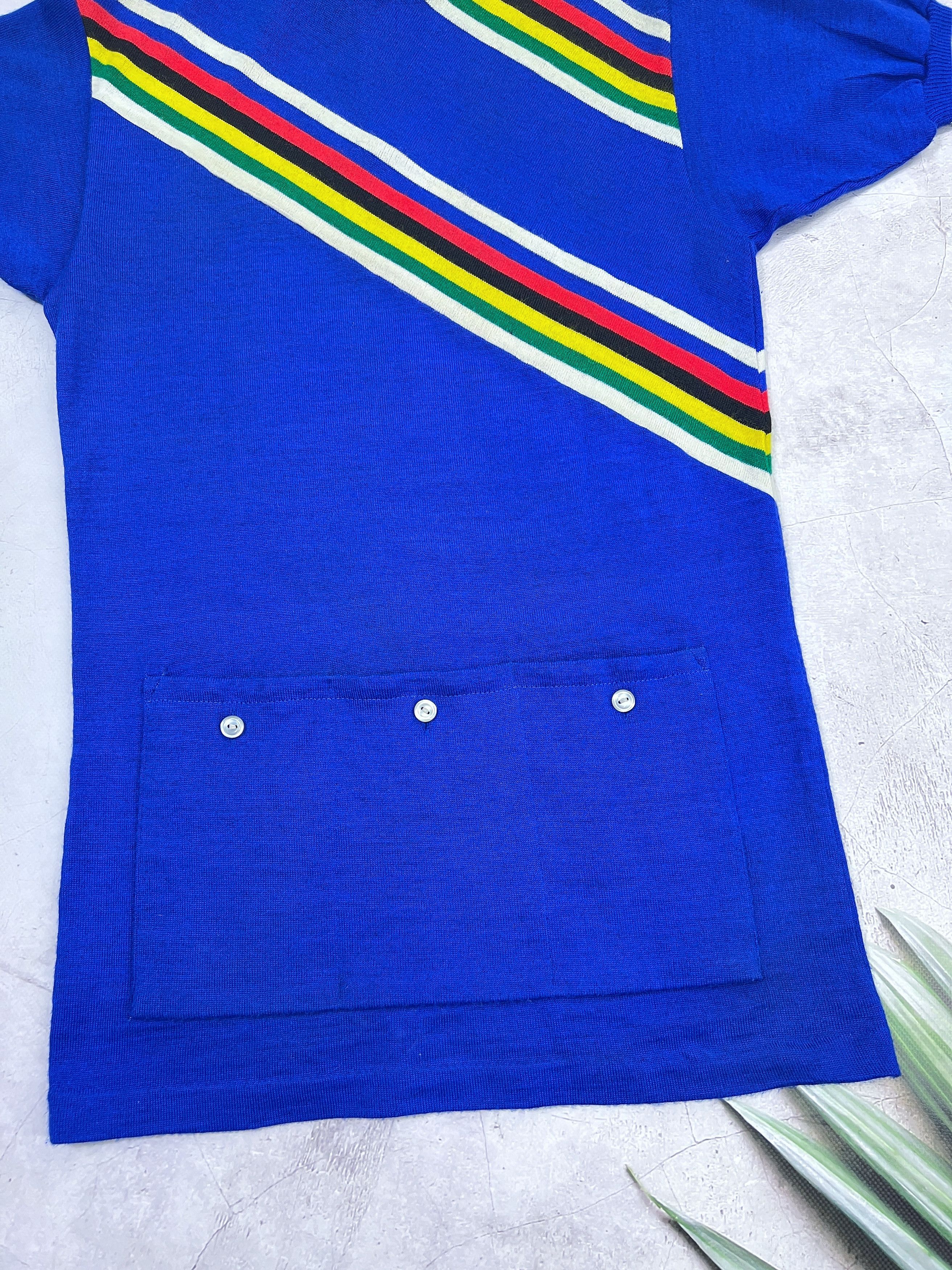 Sports Specialties × Vintage 80s Rainbow Сycling Jersey Italy Team Moa Sport Size US S / EU 44-46 / 1 - 14 Thumbnail