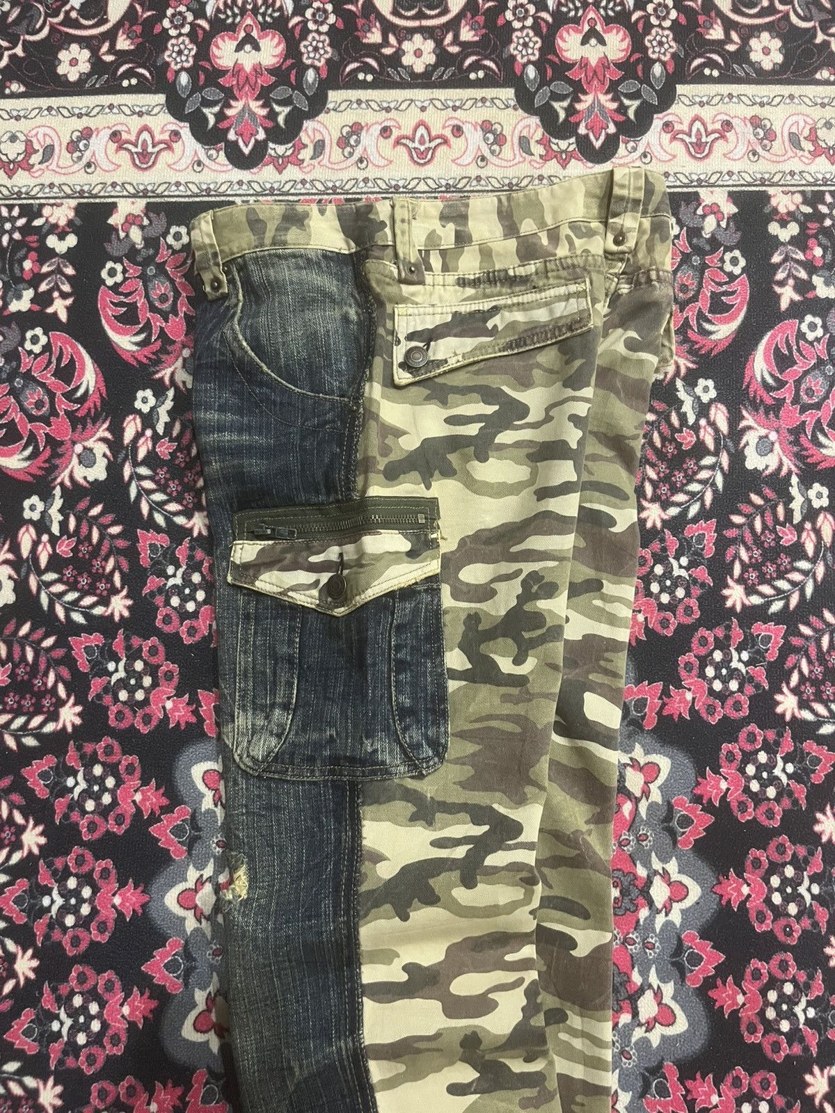 Japanese Brand Vintage Japanese Brand Hybrid Camo Jeans Cargo Style Denim Size US 29 - 8 Thumbnail
