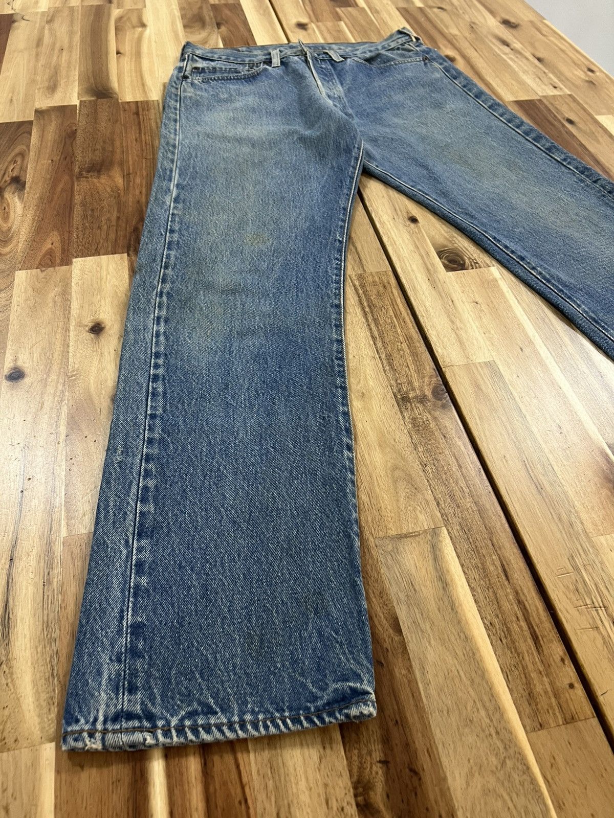 Levi's Vintage 80’s Levis 501 0115 Non Selvedge Button 524 Denim Size US 30 / EU 46 - 2 Thumbnail