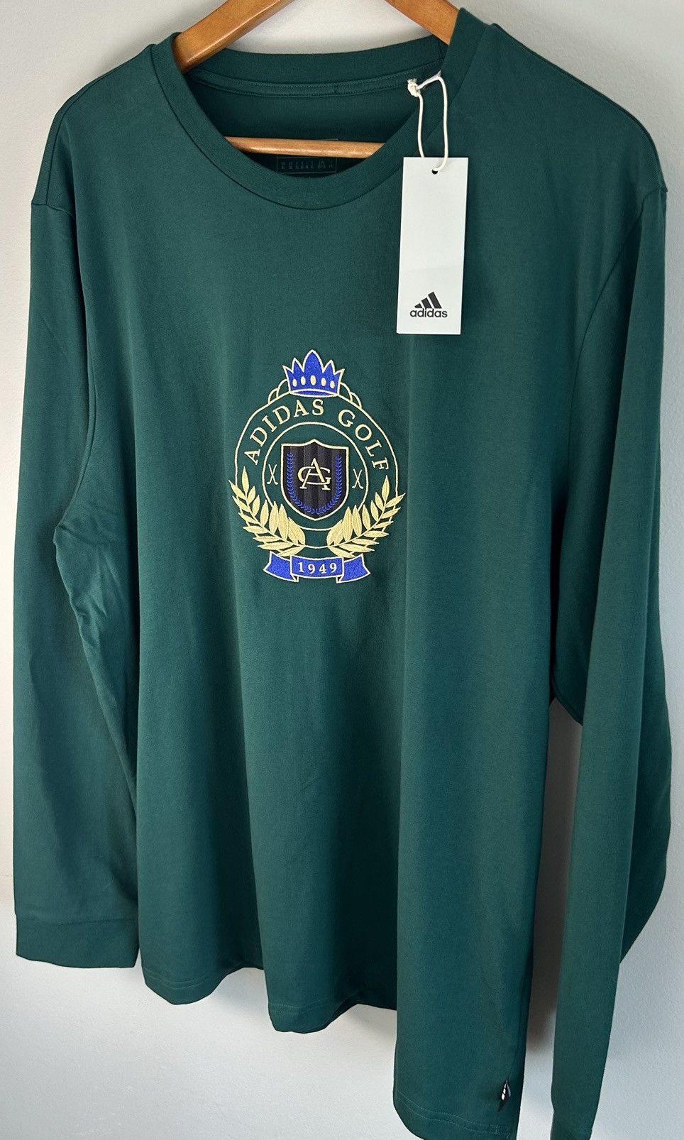 Adidas Adidas Golf Go-To Crest Embroidered LS T-Shirt Cotton XL Size US XL / EU 56 / 4 - 3 Thumbnail