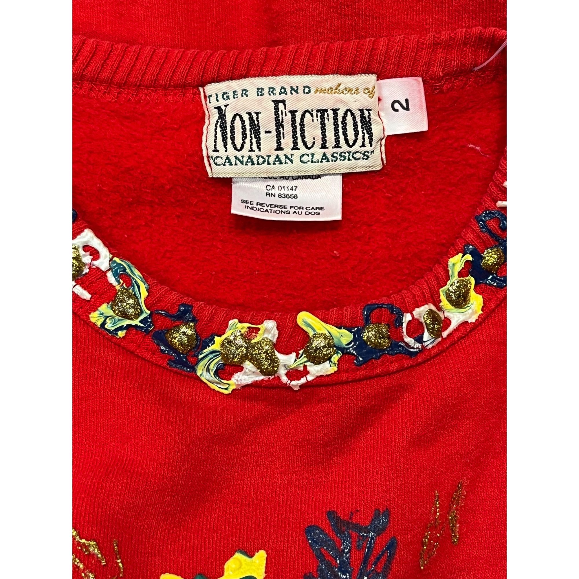 Vintage Vintage Red Non-Fiction Crewneck Size XL / US 12-14 / IT 48-50 - 3 Thumbnail