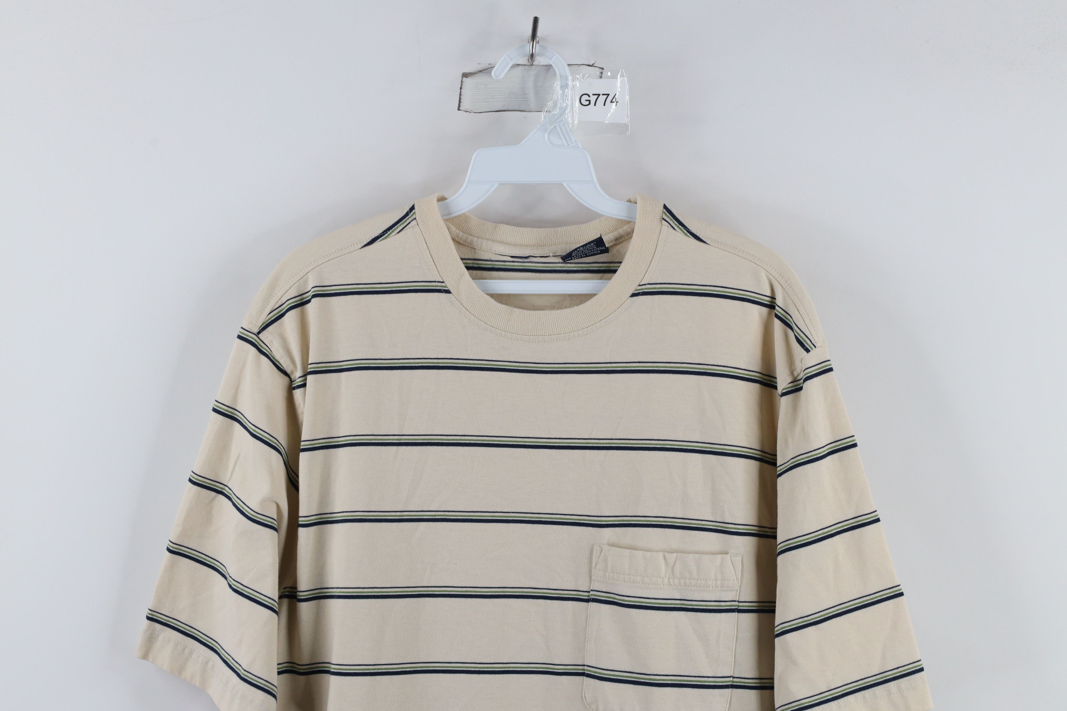 Vintage Vintage 90s Streetwear Striped Short Sleeve Pocket T-Shirt Size US M / EU 48-50 / 2 - 2 Thumbnail