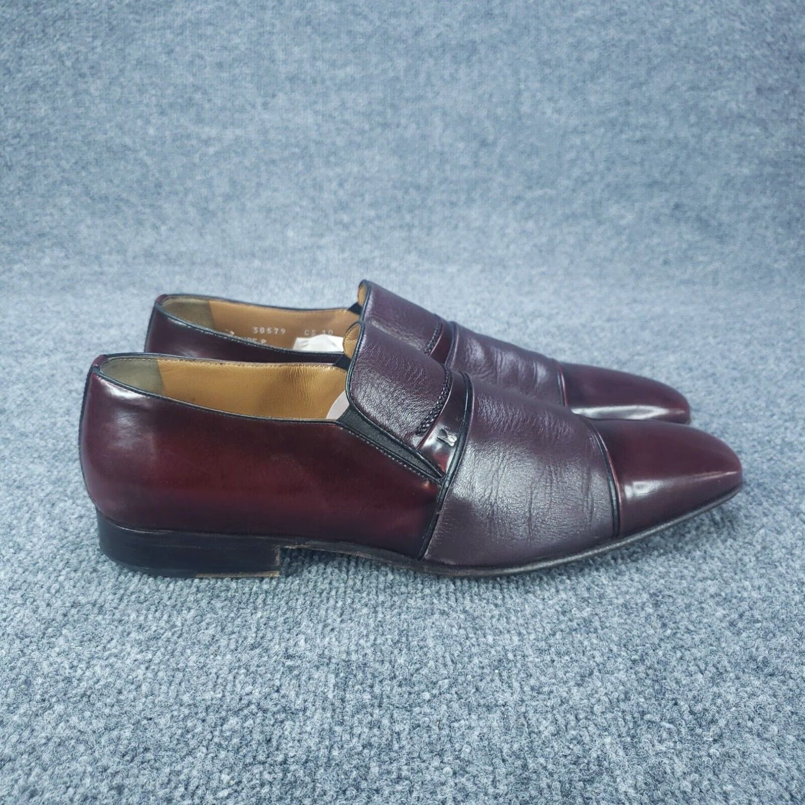 Mens Oxford Shoes Moreschi Burgundy Exotic Leather Size 11 in Brown
