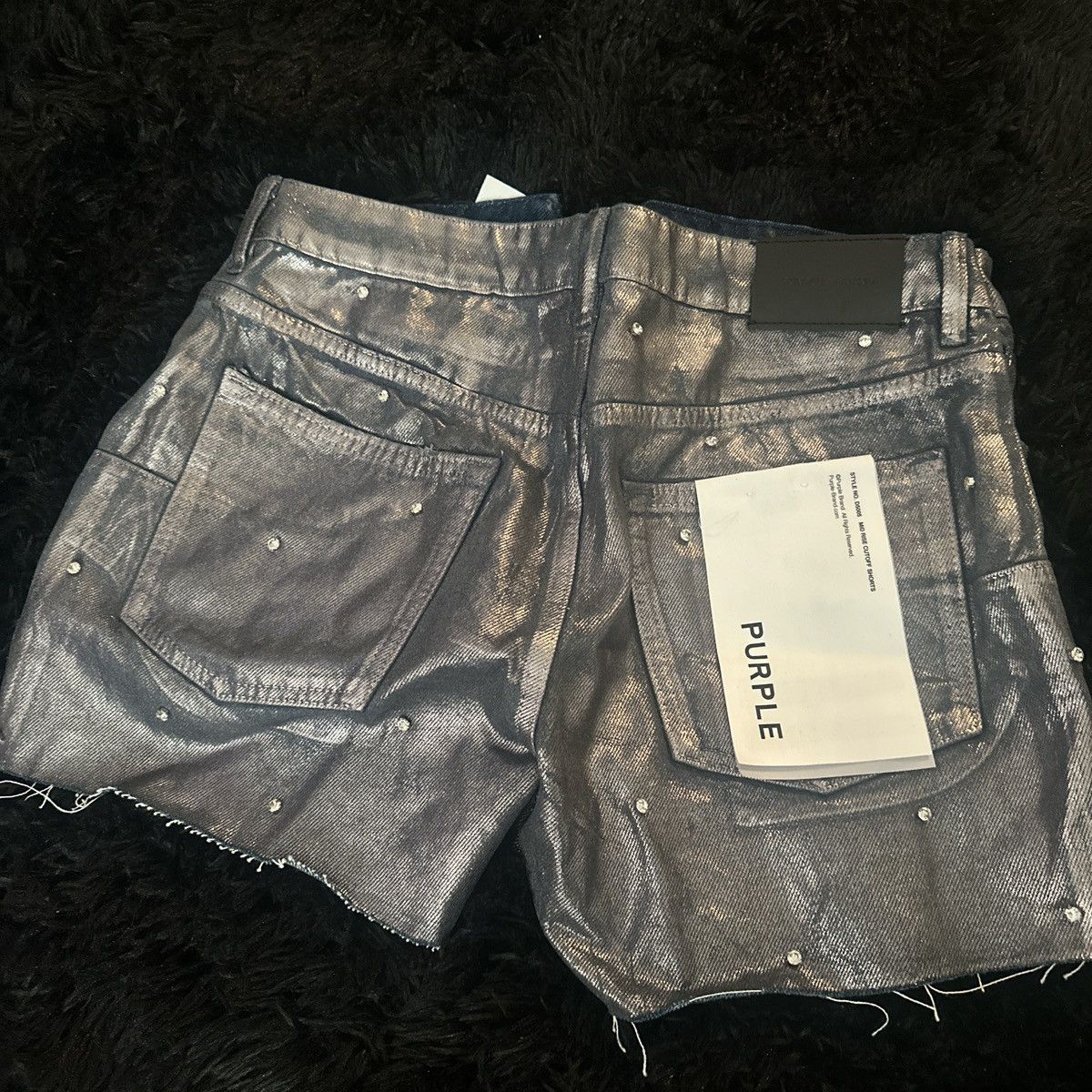 Other Foil Rhinestone Cut Off Shorts Size 29" - 1 Thumbnail