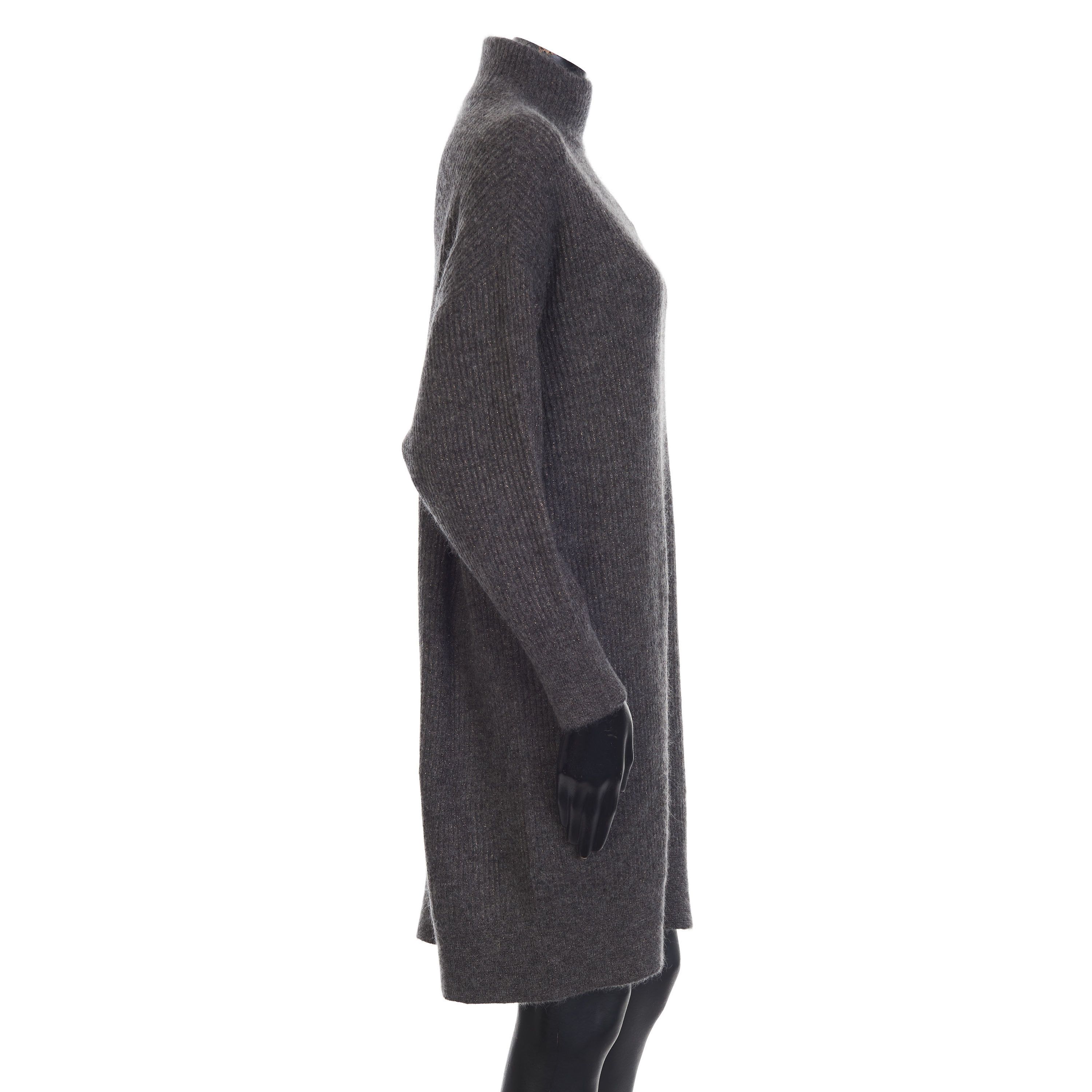 Brunello Cucinelli Sparkling Gray Sweater Dress - Monili, Mohair/Metallic Knit Size M / US 6-8 / IT 42-44 - 8 Thumbnail