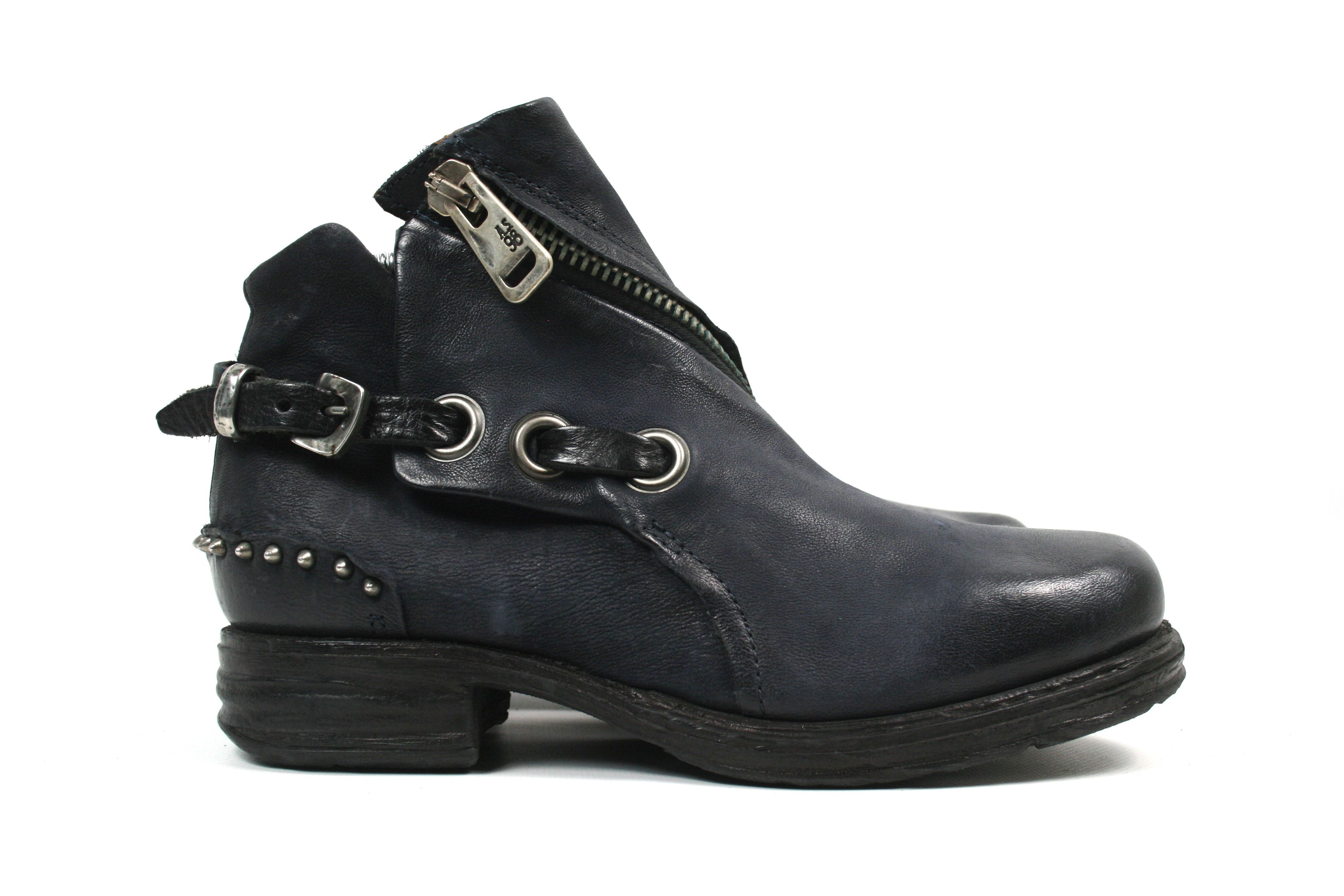A.S.98 Zipped Front Grunge Biker Studded Boots Size US 7 / IT 37 - 4 Thumbnail