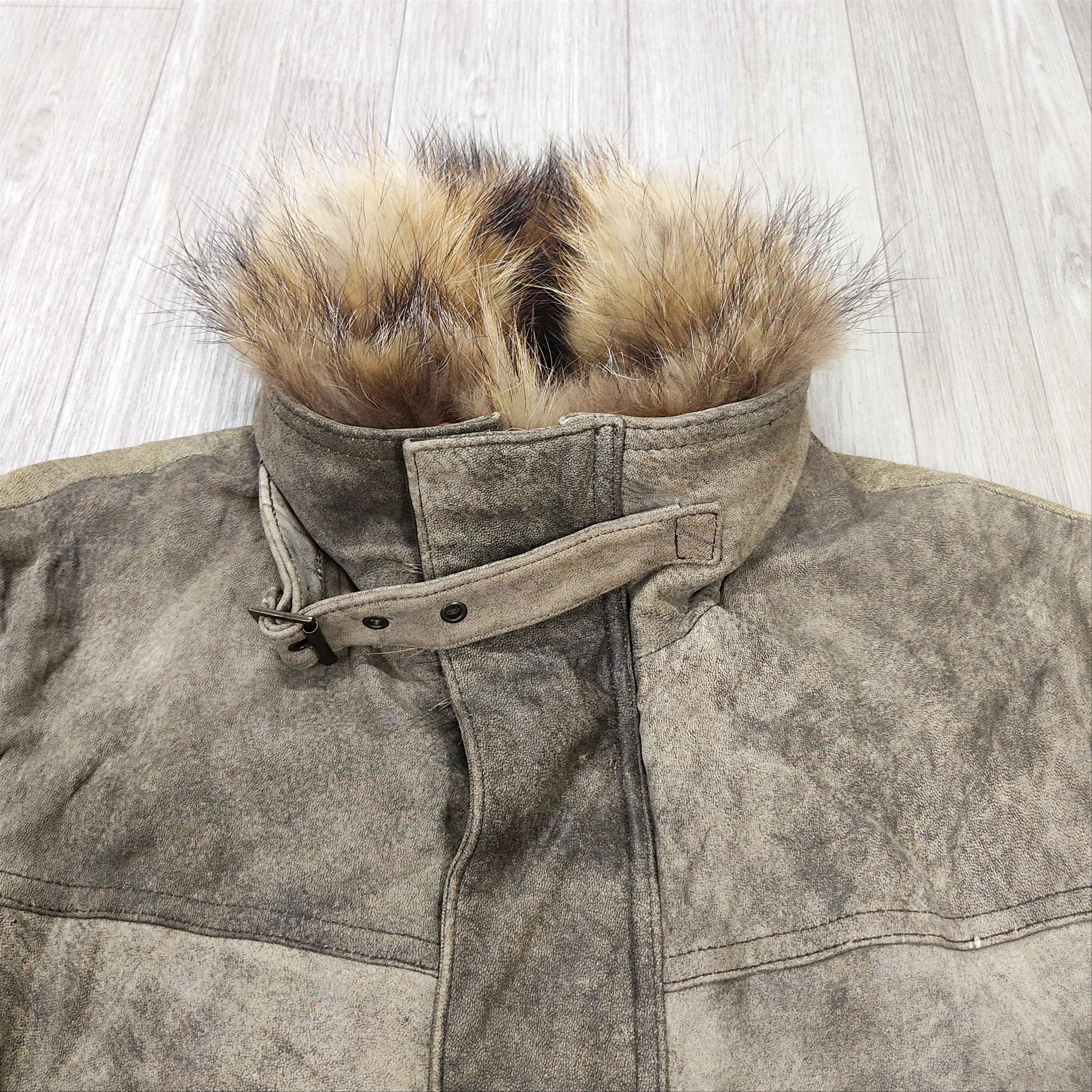 Genuine Leather WIND ARMOR Raccoon Fur Sheepskin Leather Jacket Size US M / EU 48-50 / 2 - 7 Thumbnail