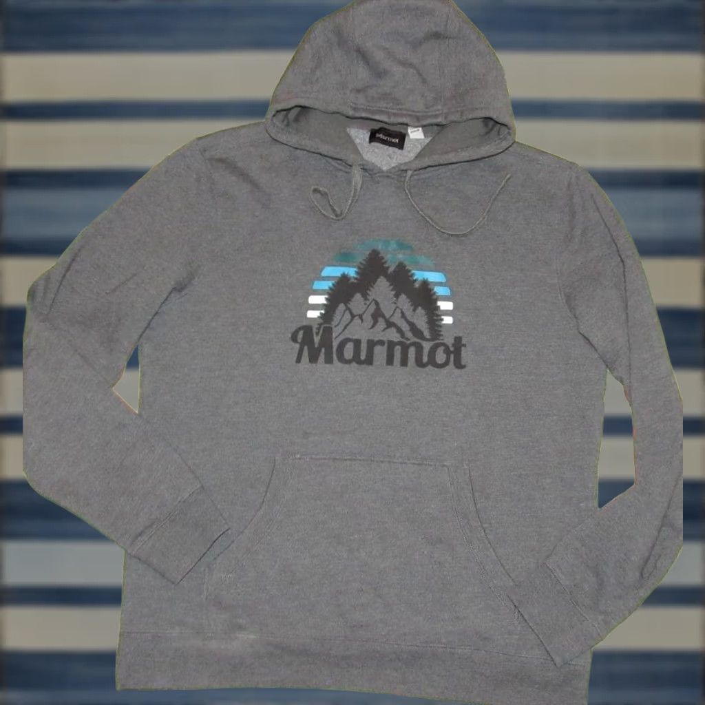 Marmot MARMOT Grey Hoodie Pullover Sweatshirt Large L Mens Hoodies Sweatshirt Gray 60% Cotton 40% Polyester Pullover Casual Size US L / EU 52-54 / 3 - 1 Thumbnail