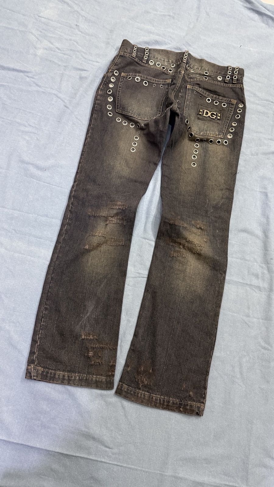 Dolce & Gabbana SS2006 DOLCE & GABBANA EYELET STUDDED JEANS Size US 36 / EU 52 - 6 Thumbnail
