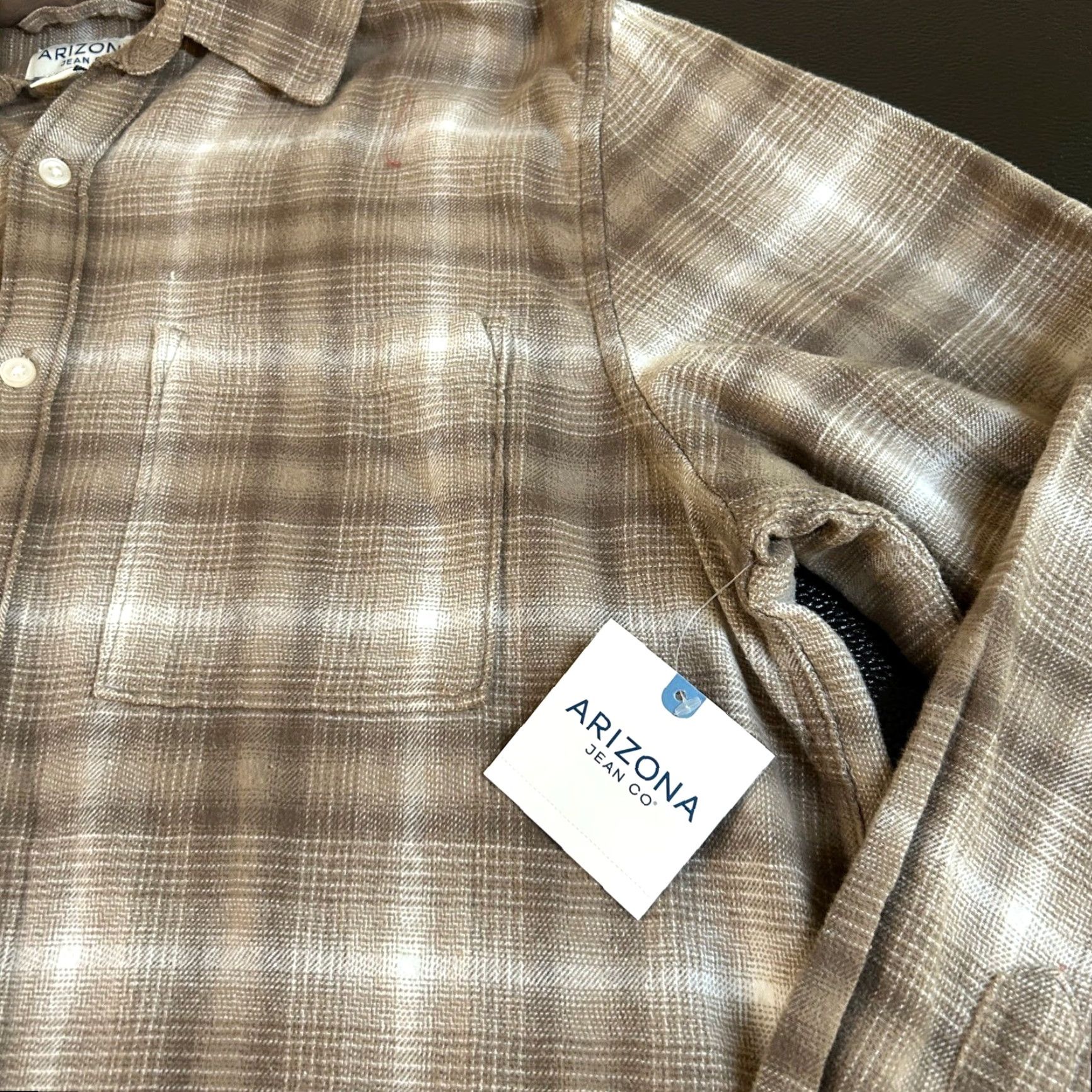 Vintage Arizona Jean Co. Hooded Flannel Shirt Plaid Button-Up Long Sleeve Mens Medium Brown Size US M / EU 48-50 / 2 - 3 Thumbnail