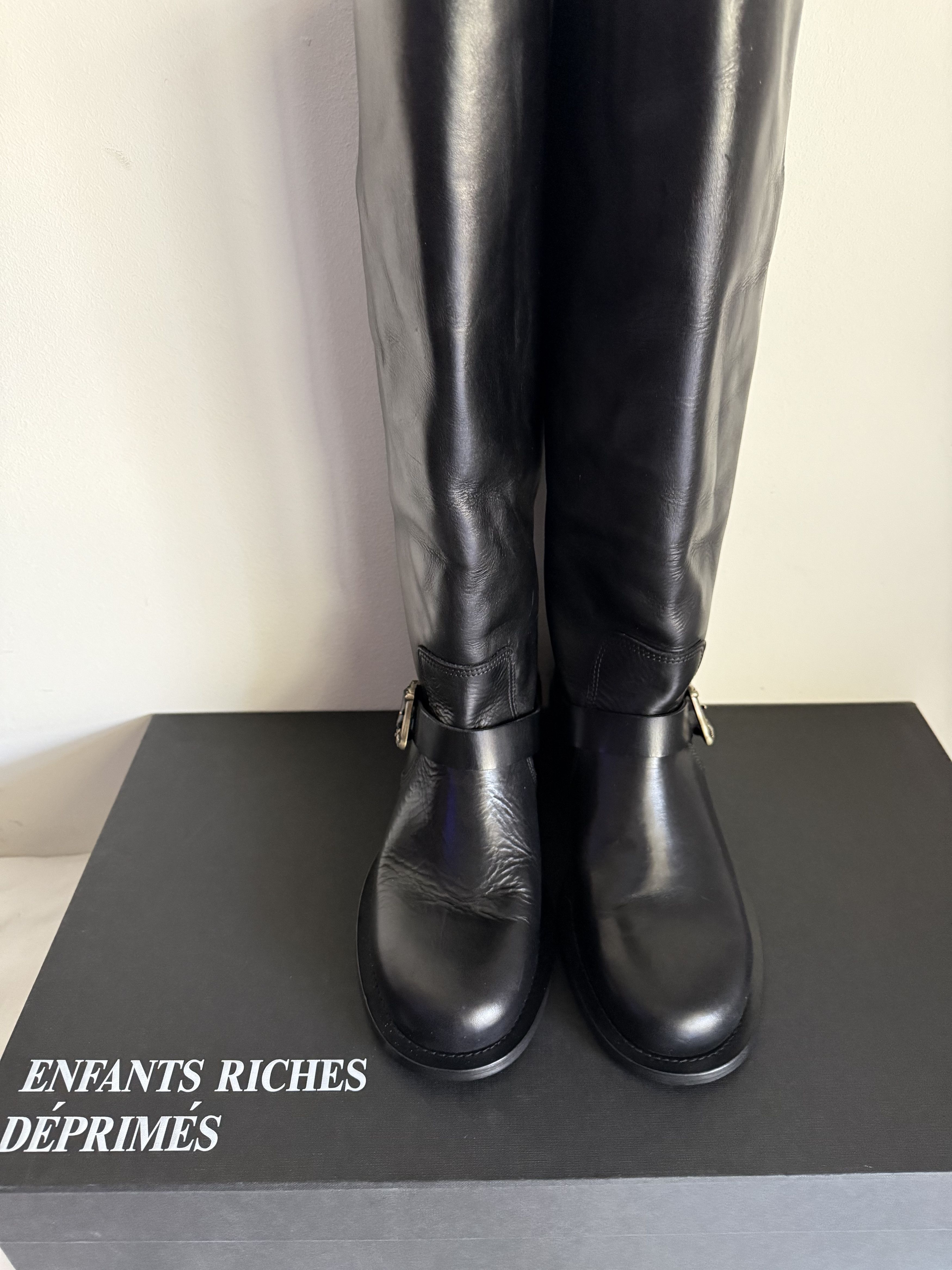 Enfants Riches Deprimes Calf-High Horsewide Buckle-Embellished Boot Size US 10.5 / EU 43-44 - 6 Thumbnail