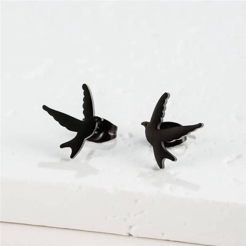 Jewelry Swallow Bird Mini Stud Earrings Charm Earring Gift Size ONE SIZE - 1 Preview